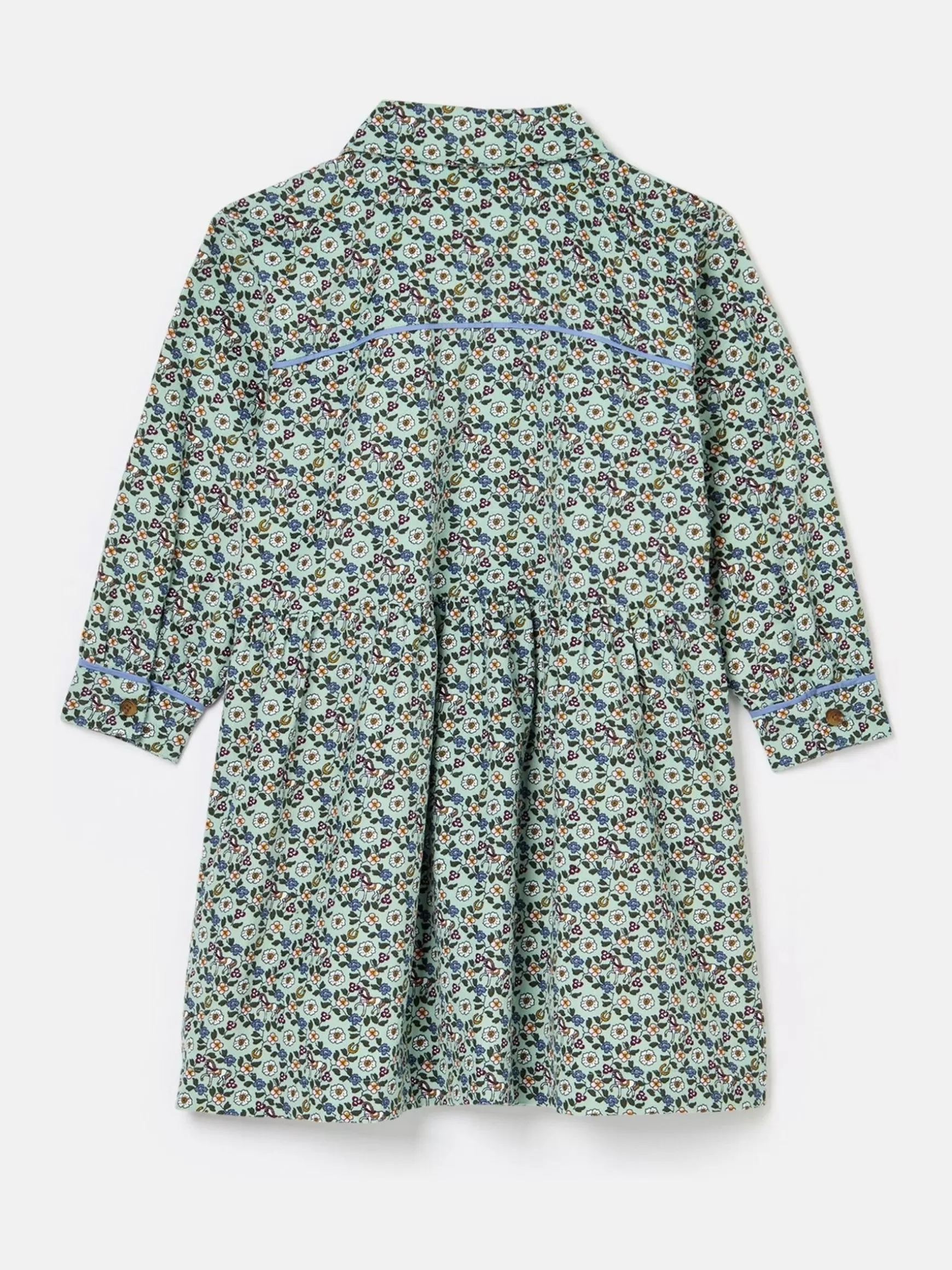 Girls' Elodie Blue Ditsy Print Corduroy Shirt Dress^Joules Hot