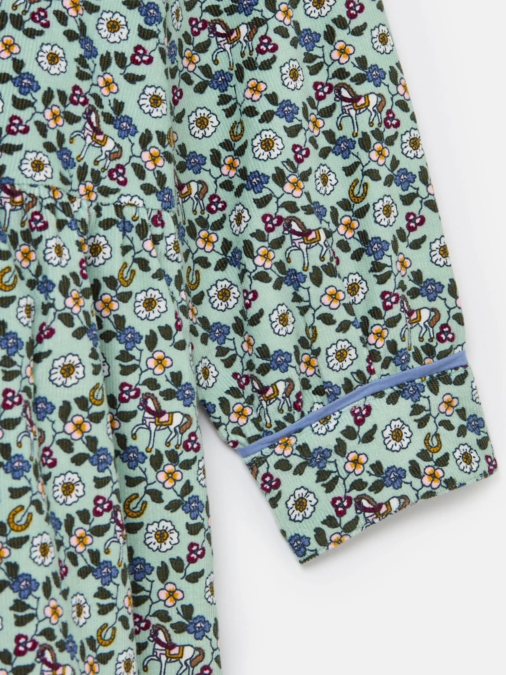 Girls' Elodie Blue Ditsy Print Corduroy Shirt Dress^Joules Hot