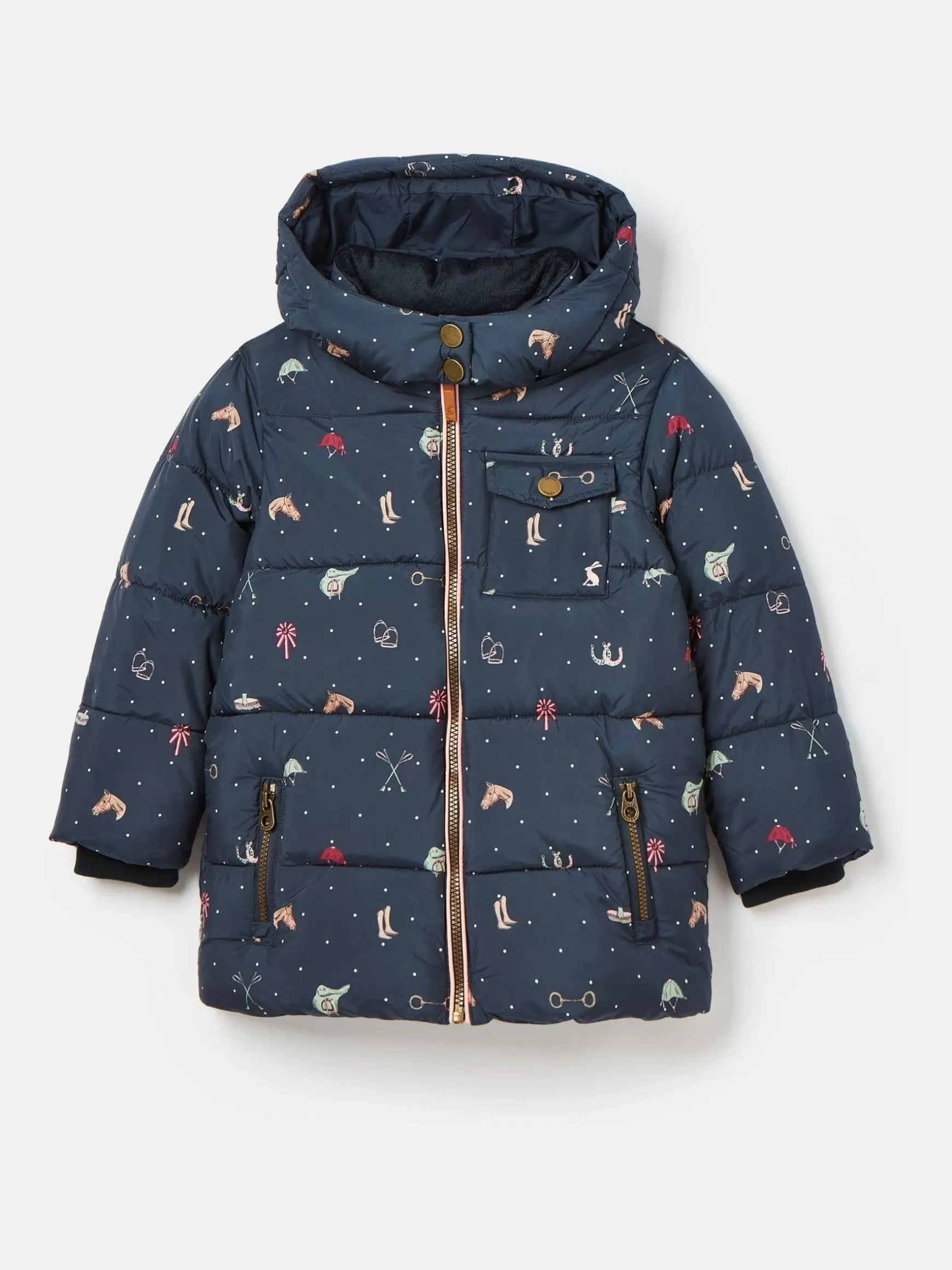 Girls' Emmeline Blue Print Showerproof Coat^Joules Fashion