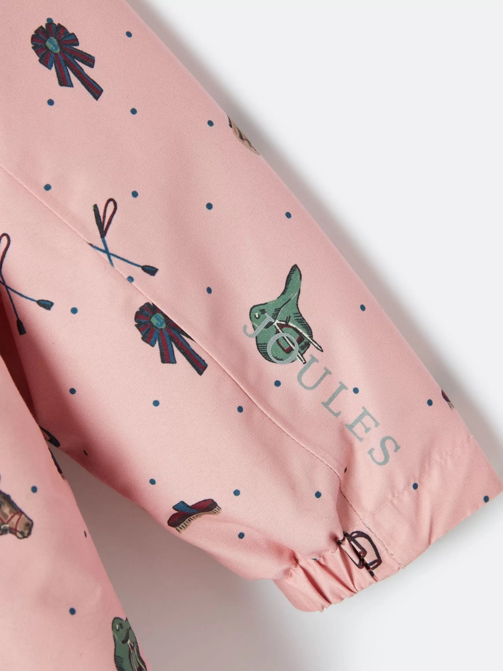 Girls' Fairview Pink Horse Print Waterproof Coat with Quilted Lining^Joules Cheap