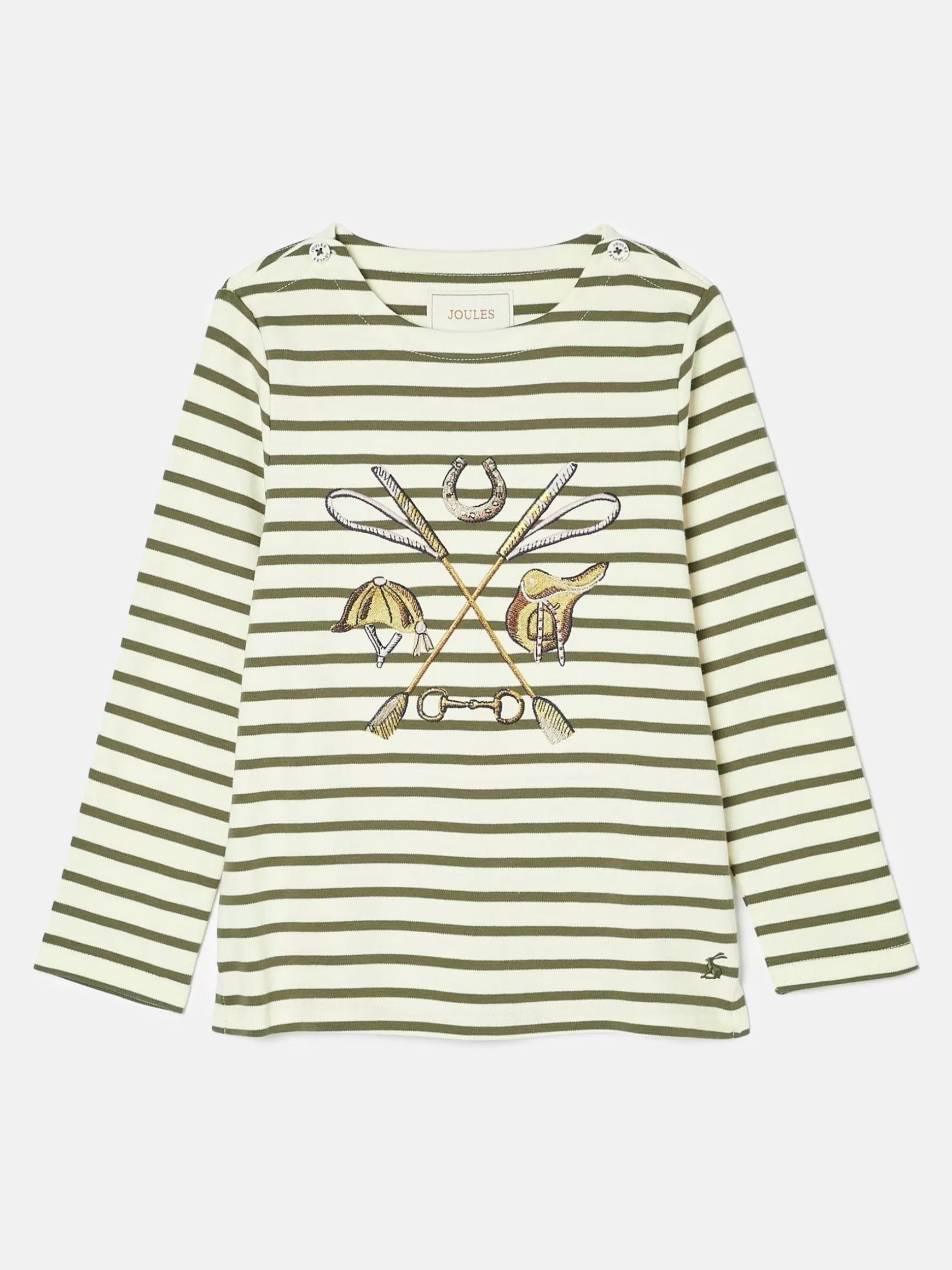 Girls' Harbour Khaki Green Long Sleeve Top^Joules Shop