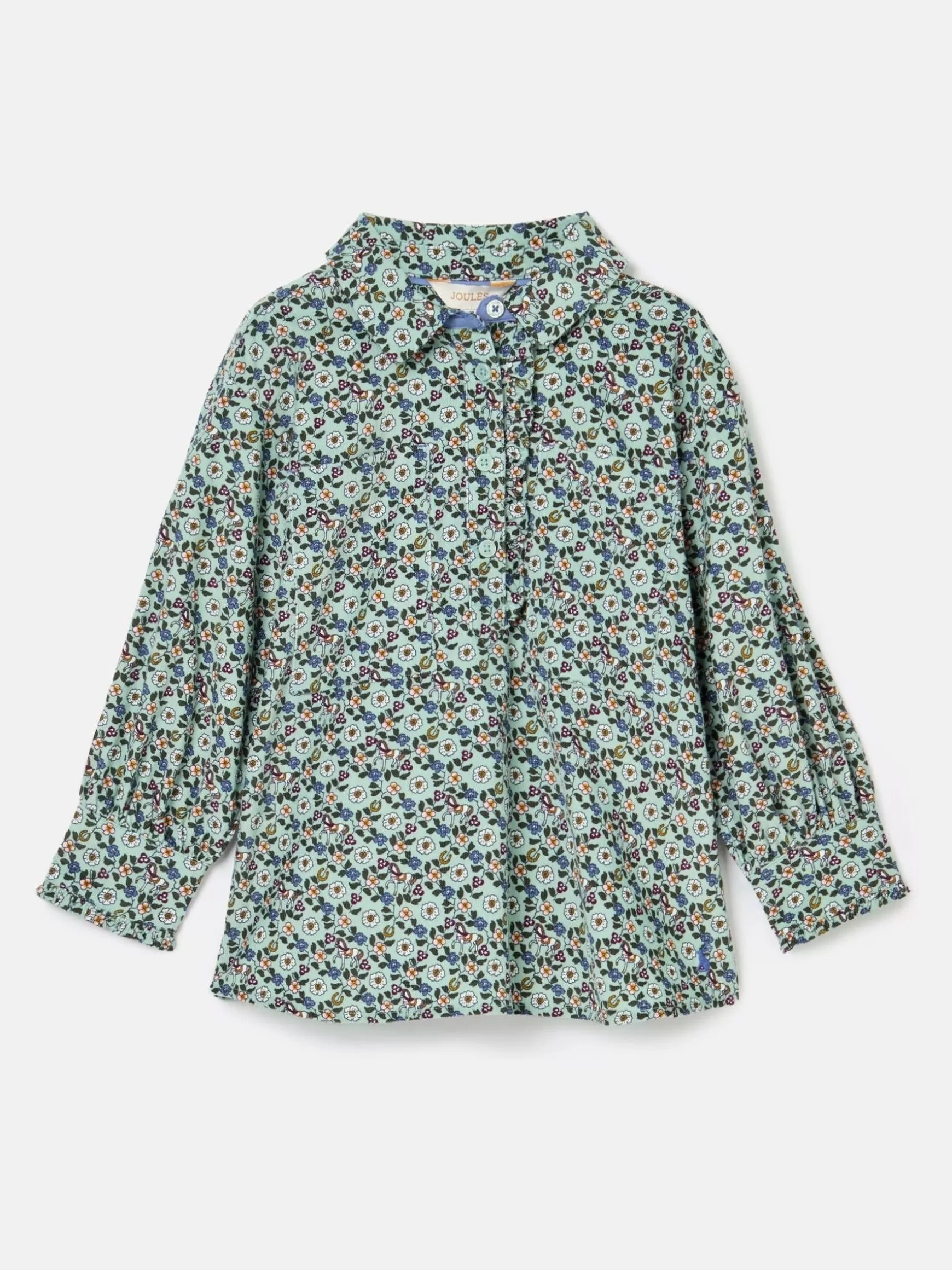 Girls' Liliana Blue Ditsy Pop Over Blouse^Joules Hot