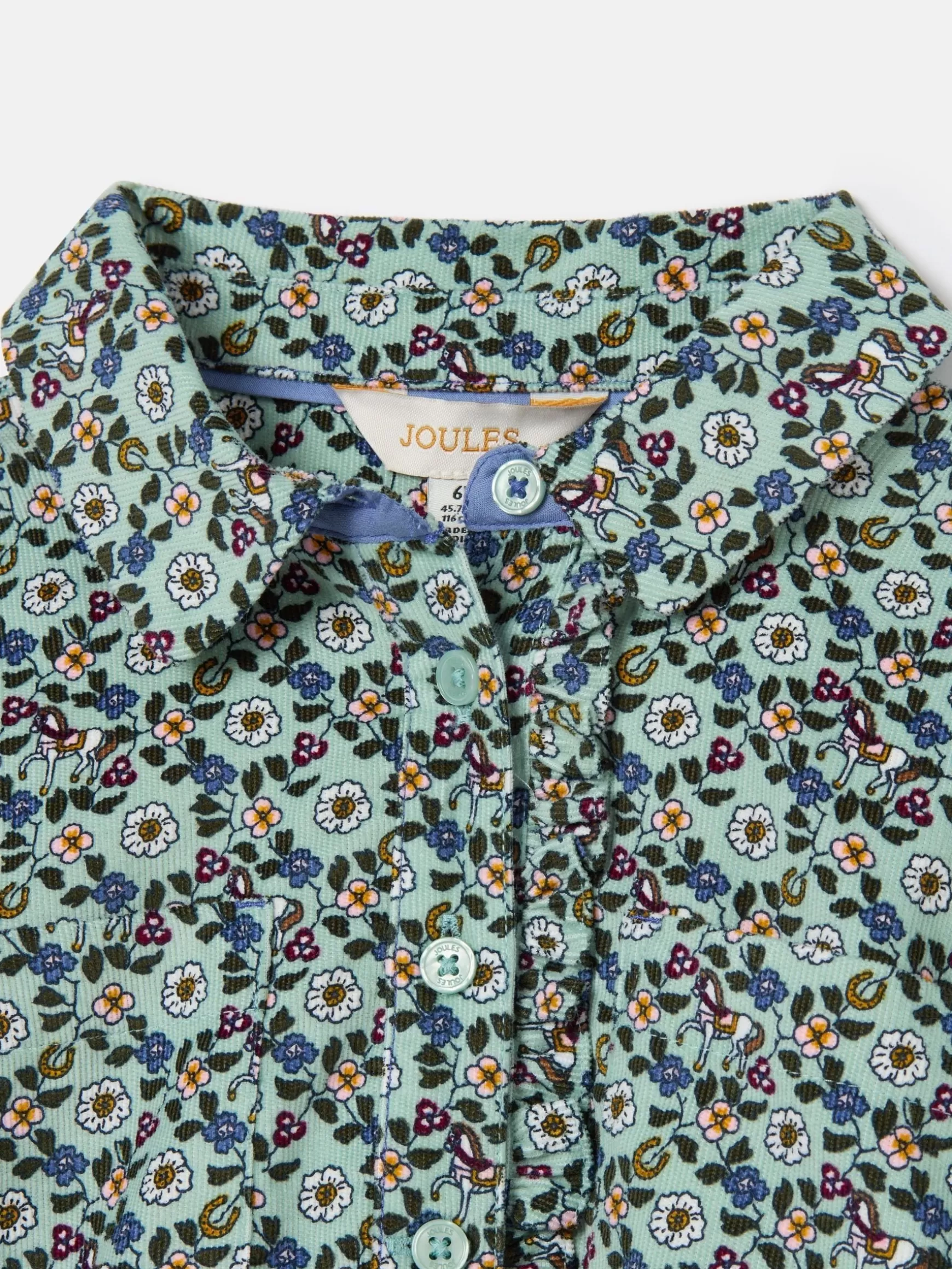 Girls' Liliana Blue Ditsy Pop Over Blouse^Joules Hot