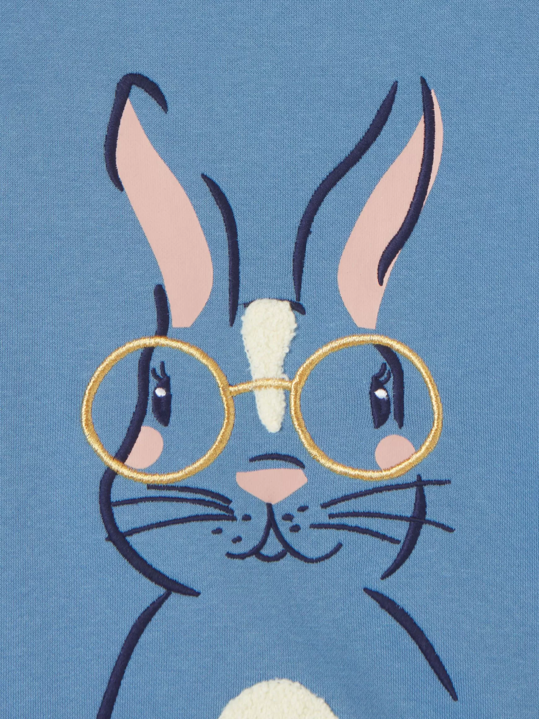 Girls' Mackenzie Blue Rabbit Embroidered Artwork Crew Neck Sweatshirt^Joules Best Sale