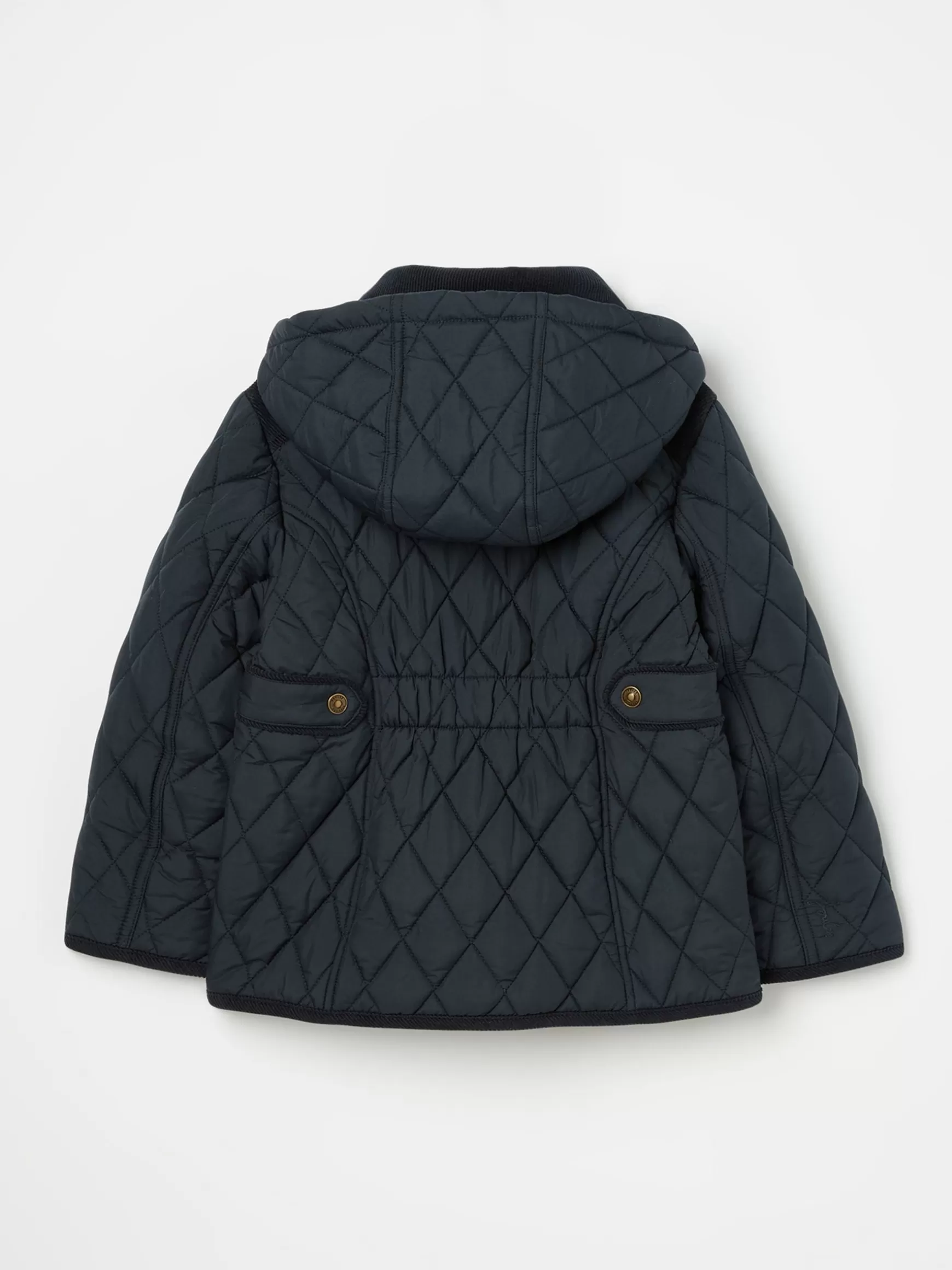 Girls' Marsdale Navy Blue Diamond Quilted Coat With Hood^Joules Flash Sale