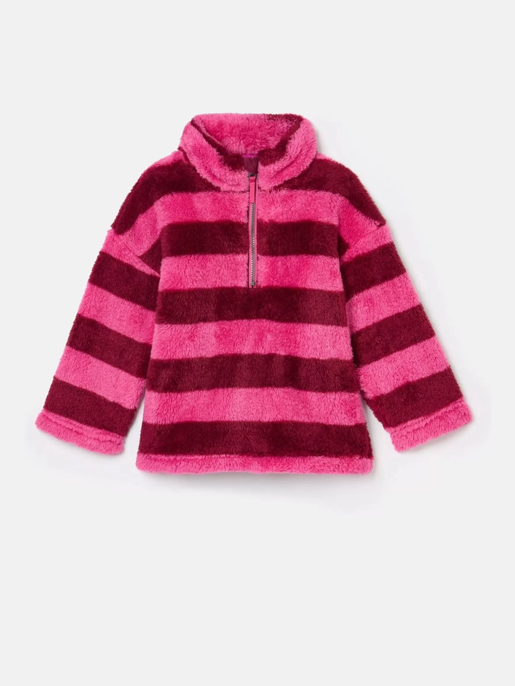 Girls' Merridie Pink Stripe Half Zip Borg Fleece^Joules Cheap