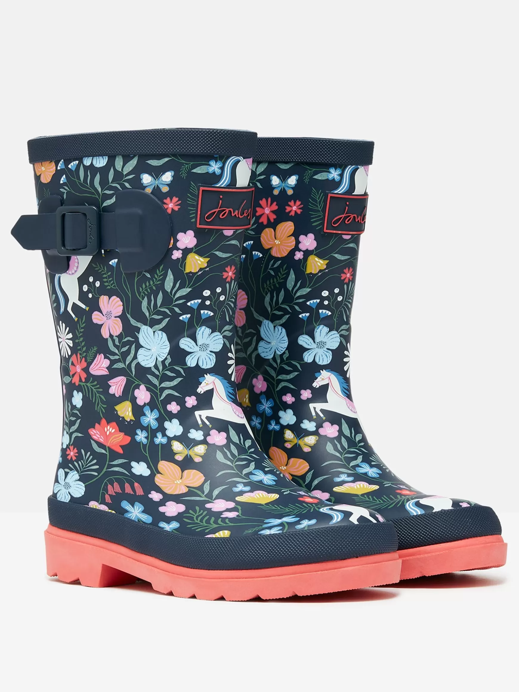 Girls' Navy Blue Printed Wellies^Joules Cheap