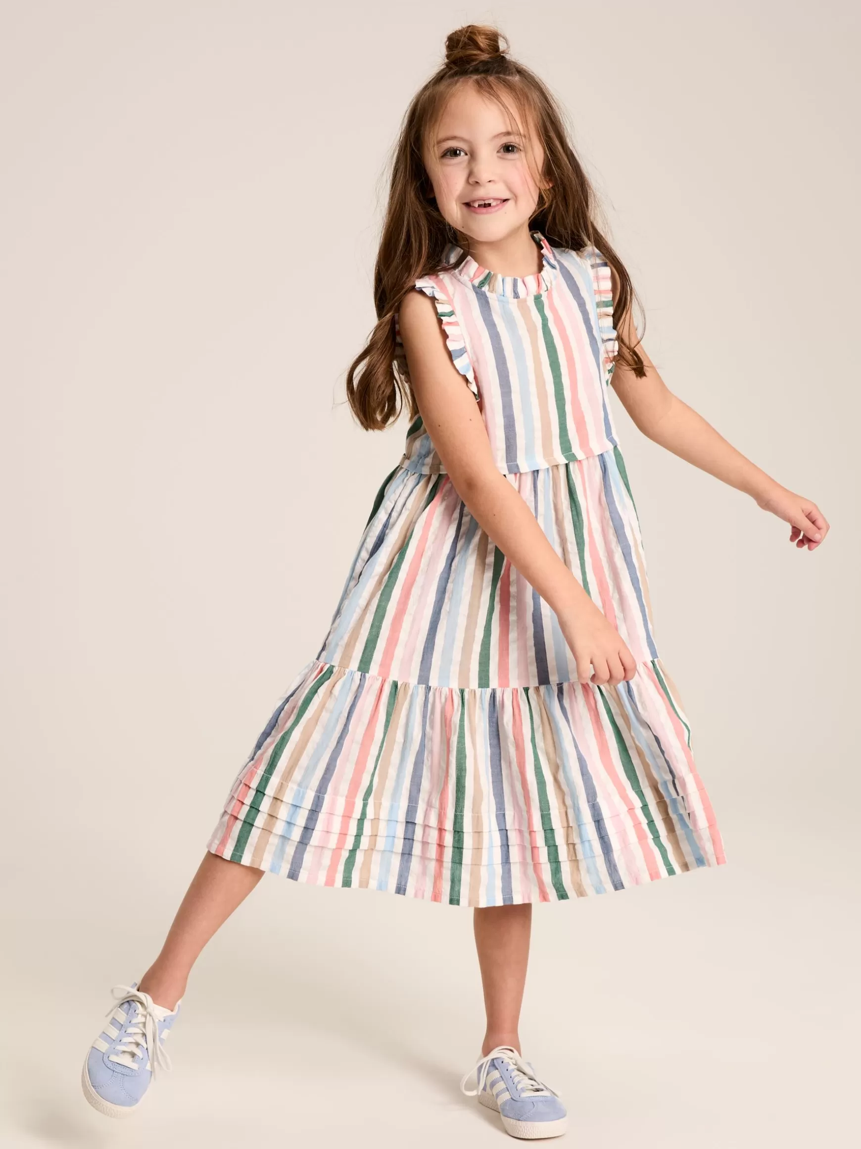 Girls' Poppie Stripe Tiered Dress^Joules Sale