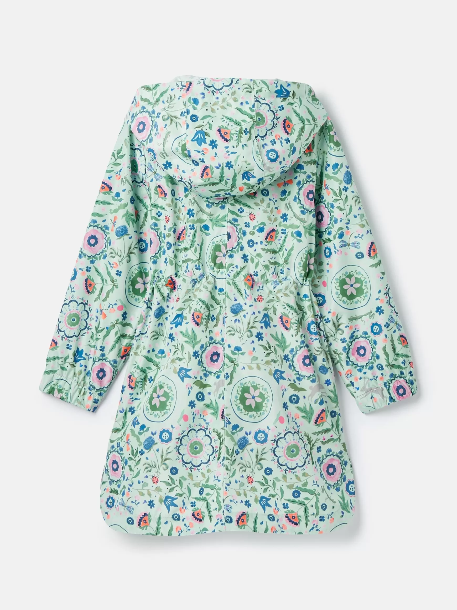 Girls' Rainford Green Floral Waterproof Packable Raincoat With Hood^Joules Cheap