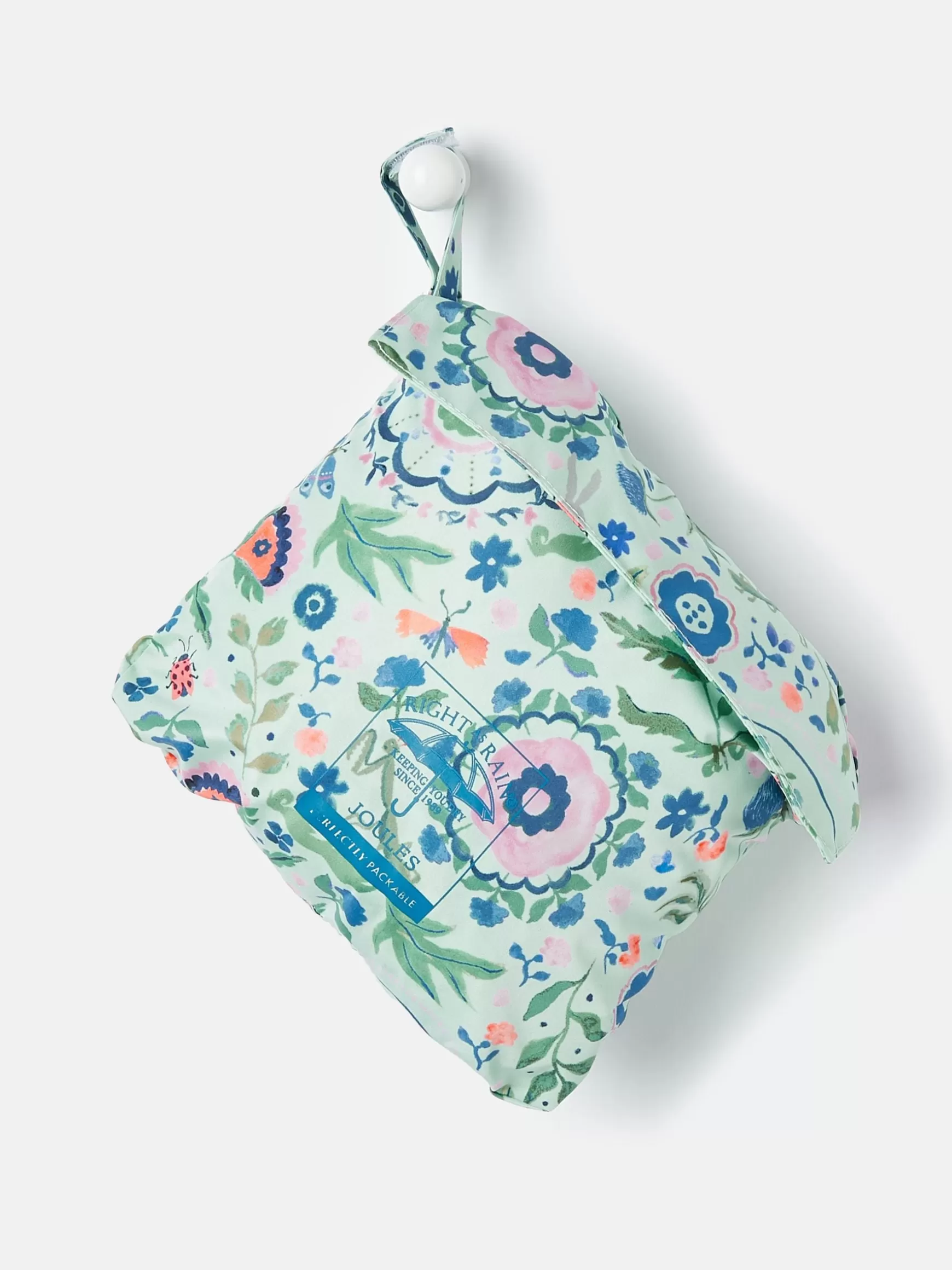 Girls' Rainford Green Floral Waterproof Packable Raincoat With Hood^Joules Cheap