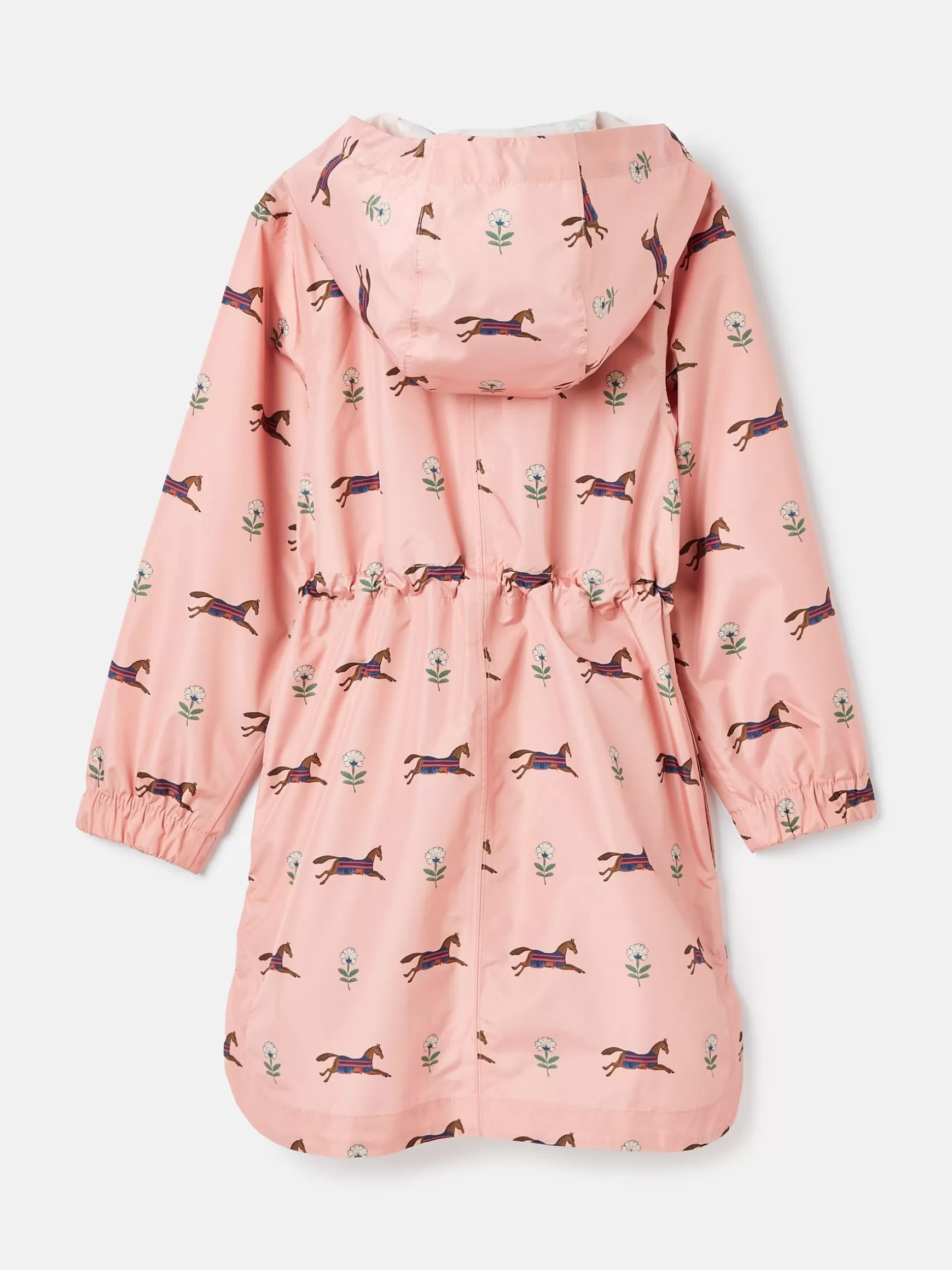 Girls' Rainford Pink Horse Waterproof Packable Raincoat With Hood^Joules Online