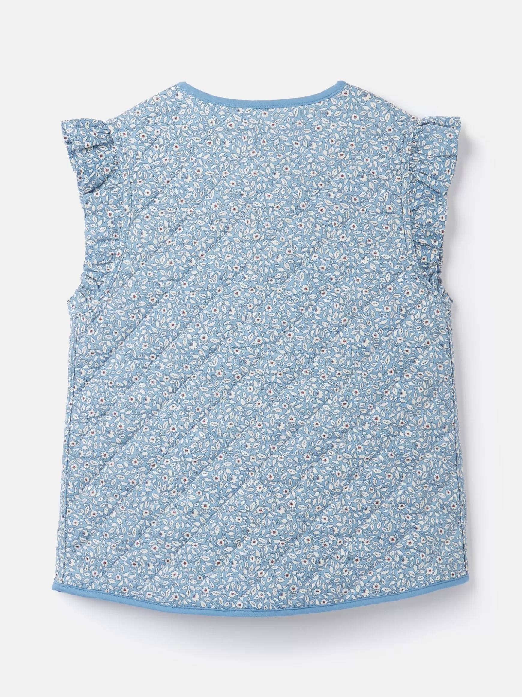 Girls' Raye Blue Floral Reversible Print Quilted Gilet^Joules Flash Sale
