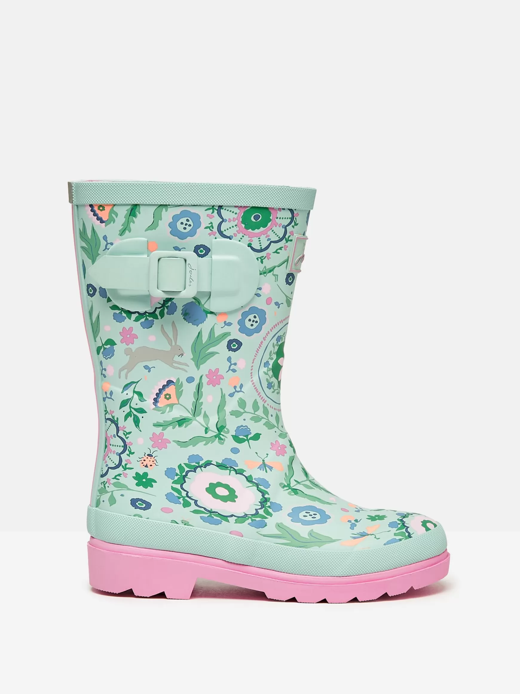 Girls' Teal Blue Printed Wellies^Joules Outlet