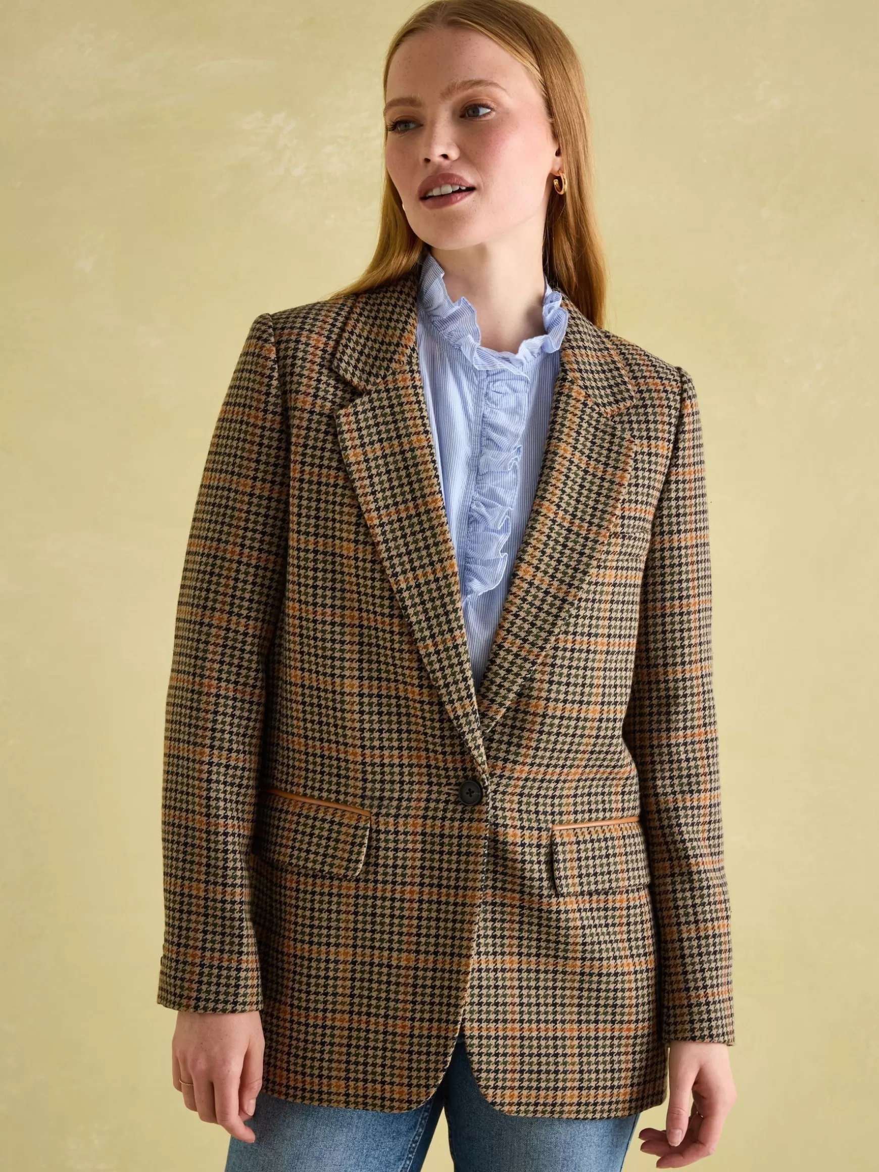 Hackmore Relaxed Fit Wool Blend Tweed Blazer^Joules Clearance