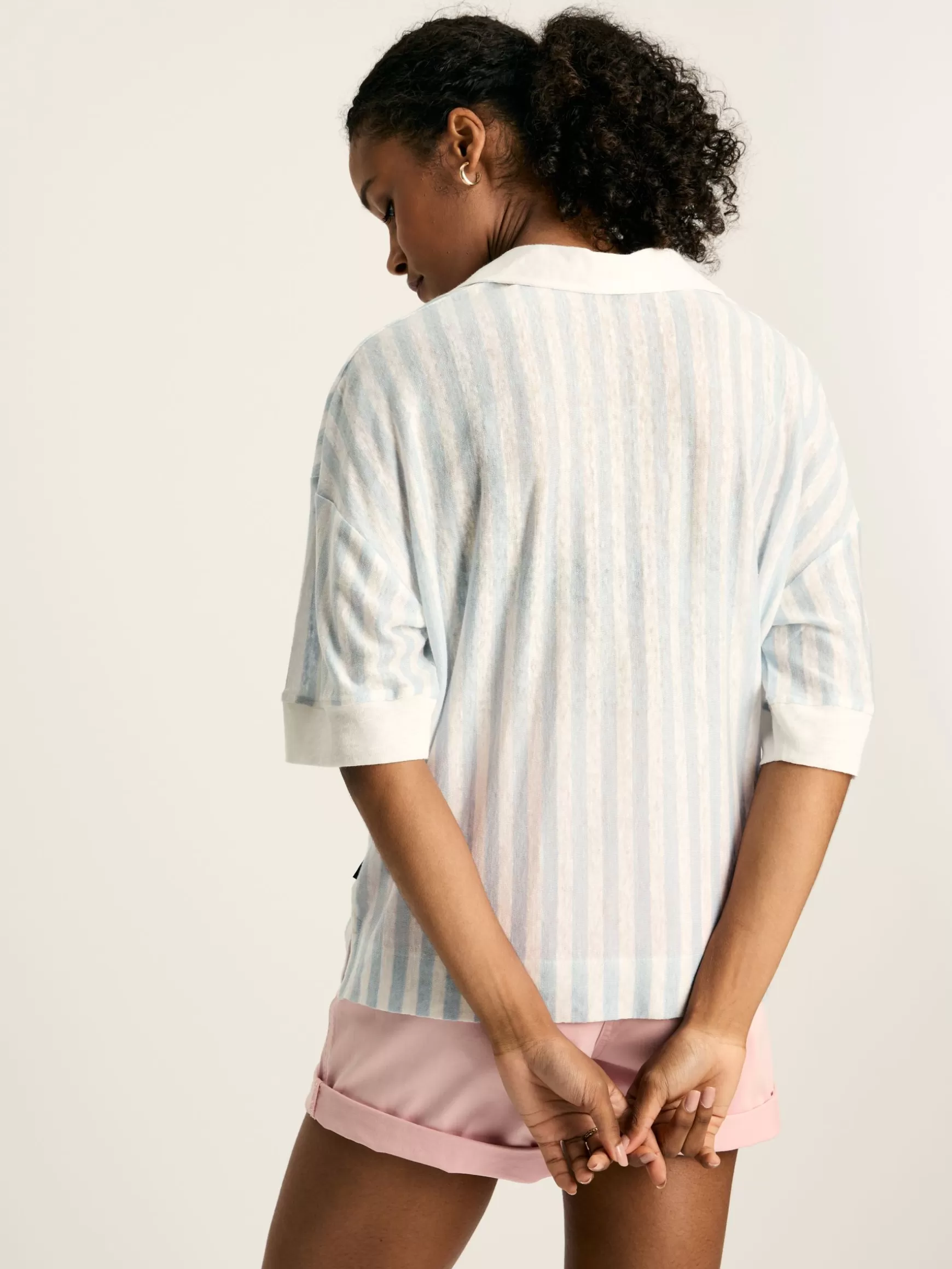 Hadley Blue Stripe Linen Polo Shirt^Joules Best