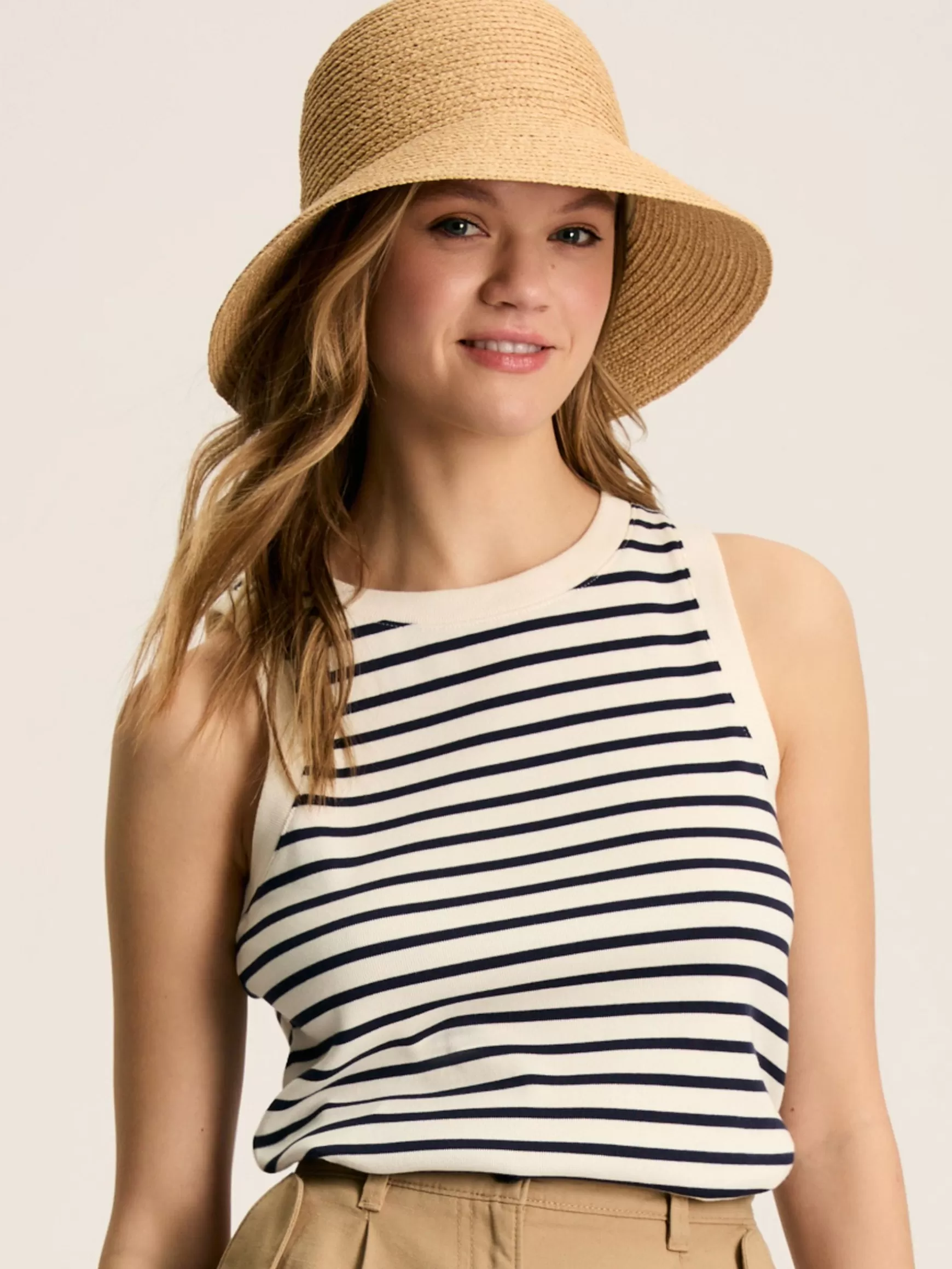 Harbour Cream & Navy Striped Jersey Vest^Joules Sale