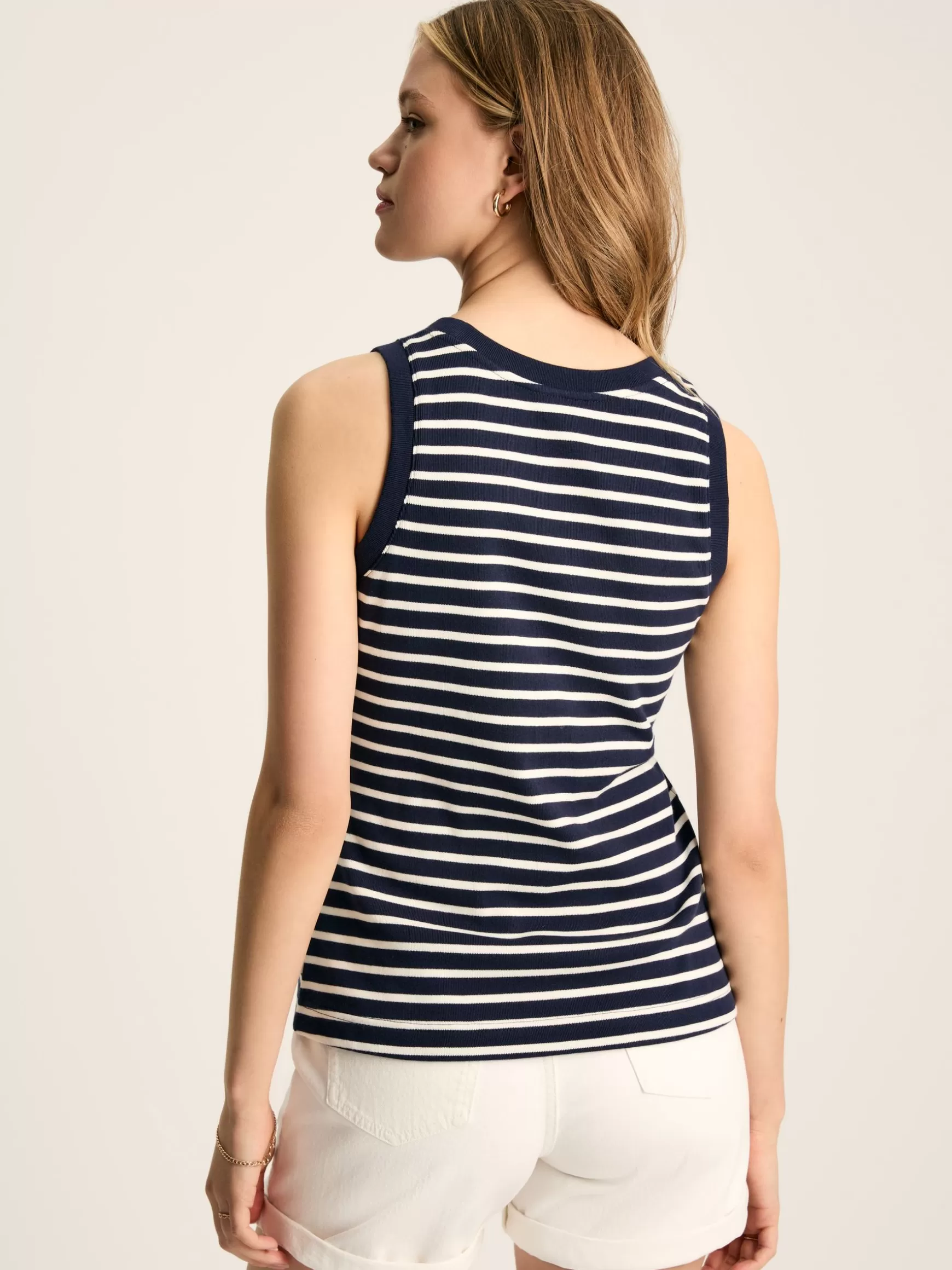 Harbour Navy & Cream Striped Jersey Vest^Joules Store