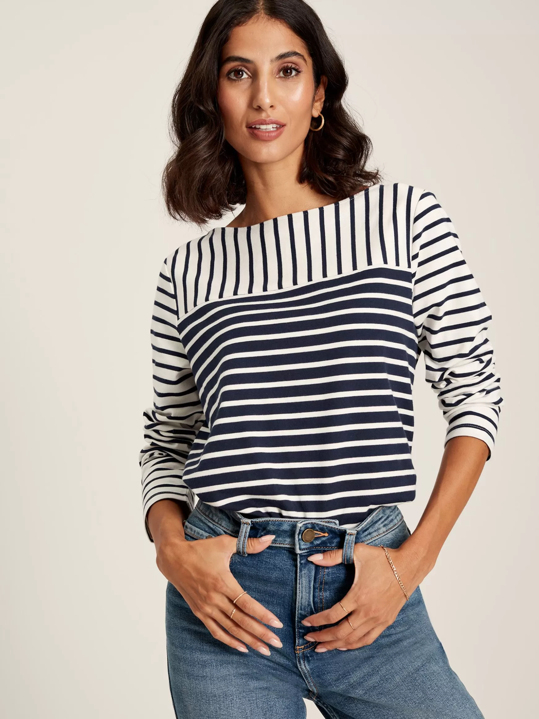 Harbour Navy Hotchpotch Long Sleeve Breton Top^Joules Cheap