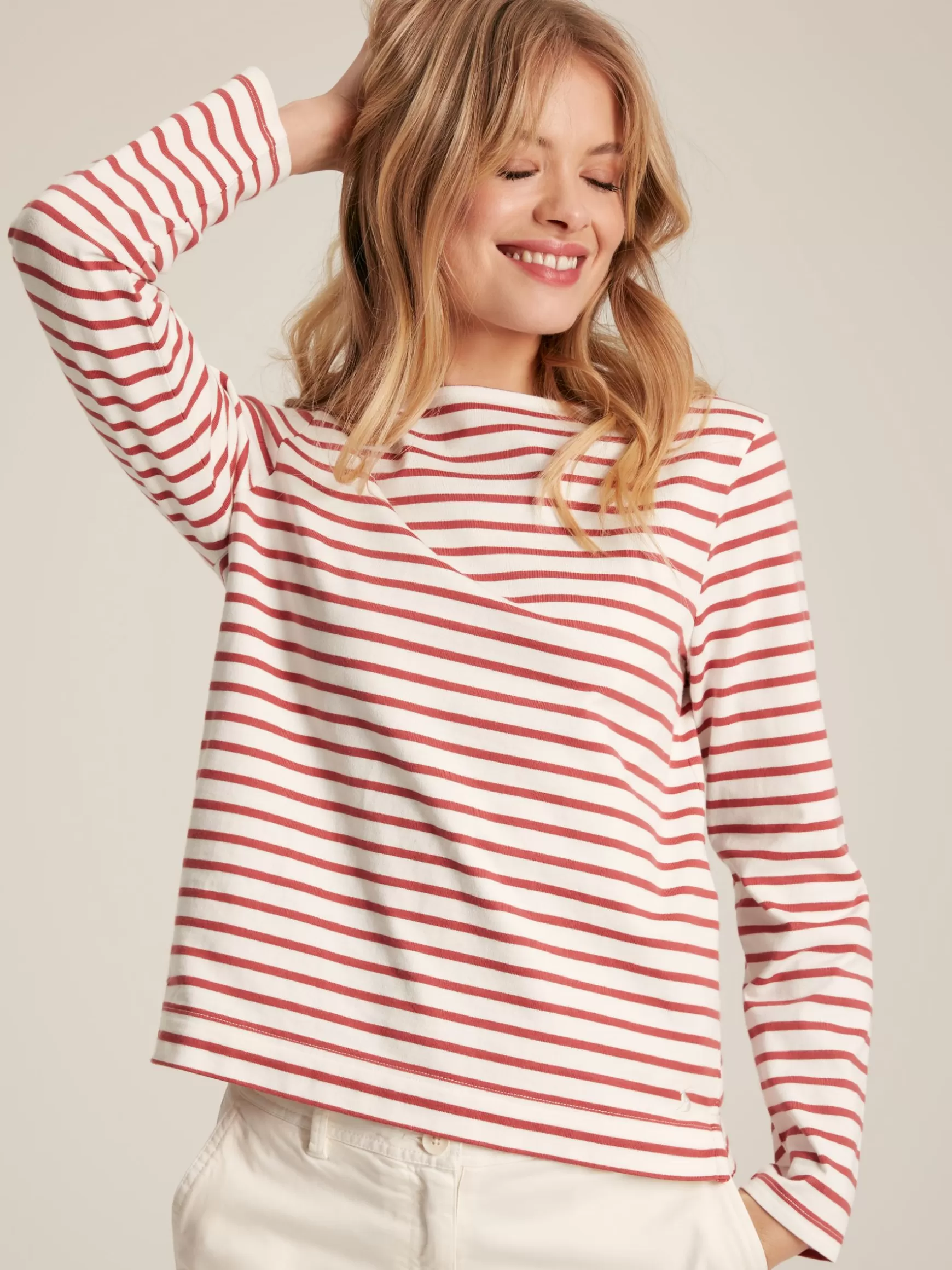 Harbour Pink Striped Long Sleeve Breton Top^Joules Best Sale