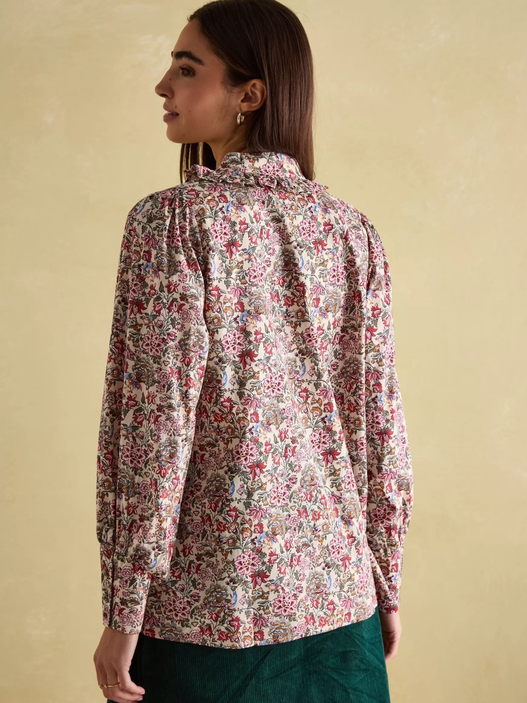 Harper Cream Floral Pussybow Tie Blouse^Joules Shop