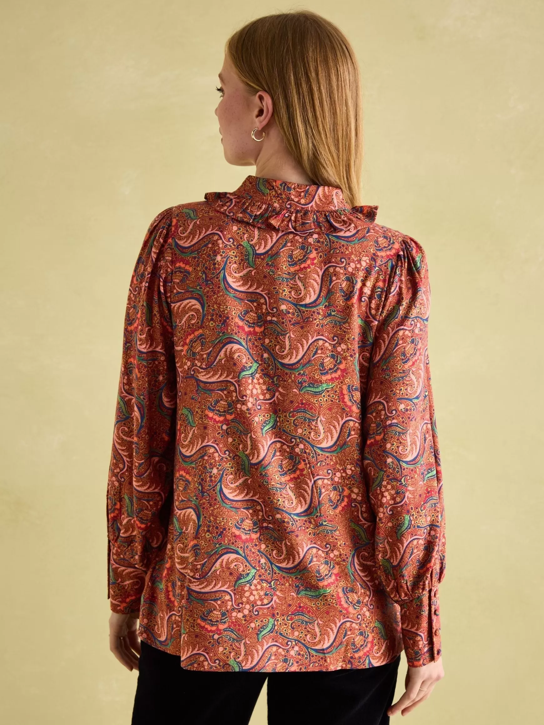Harper Red Paisley Pussybow Tie Blouse^Joules Outlet