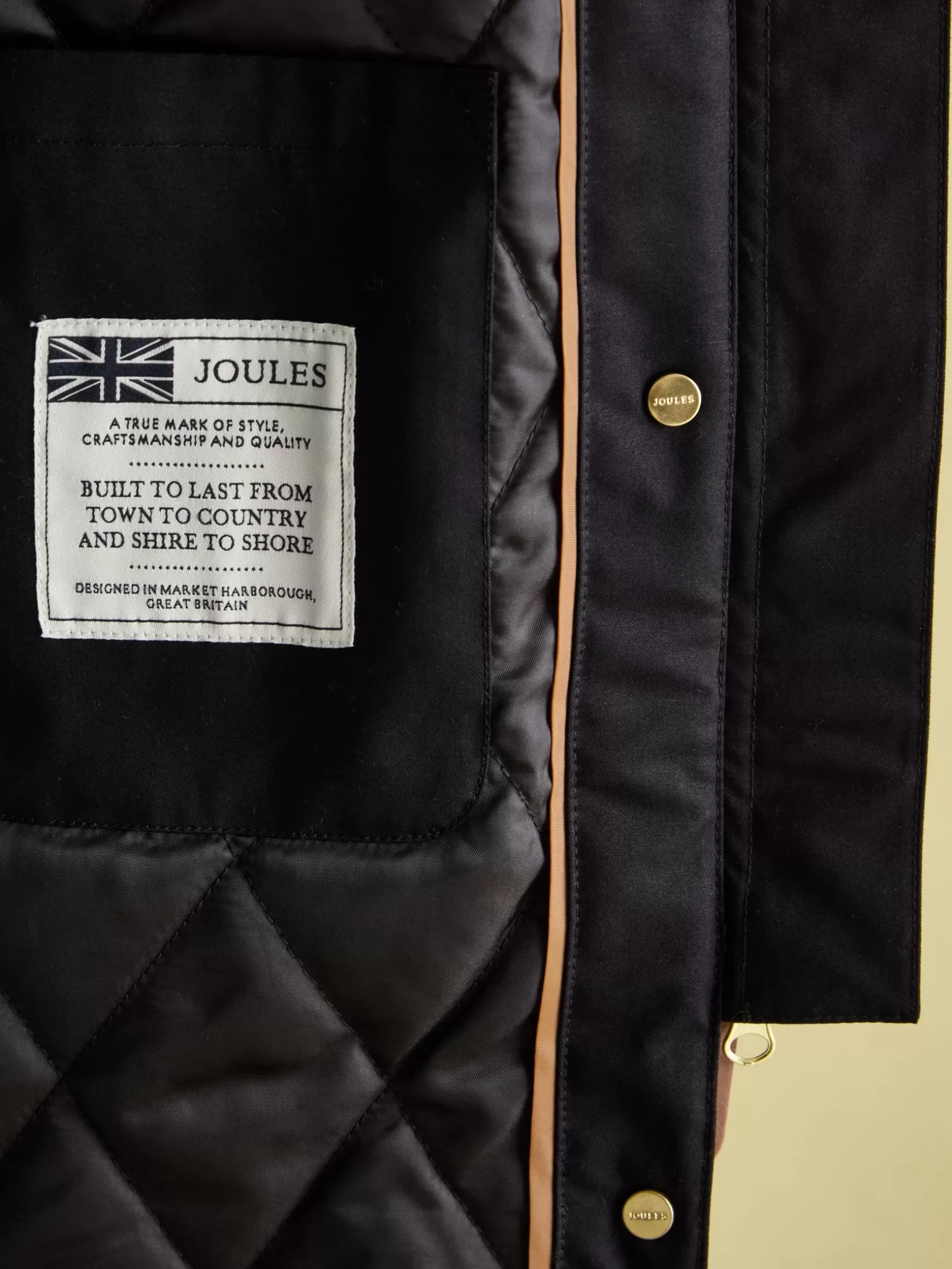 Harpsden Cosy Waterproof Fleece Lined Raincoat with Faux Fur Hood^Joules Outlet