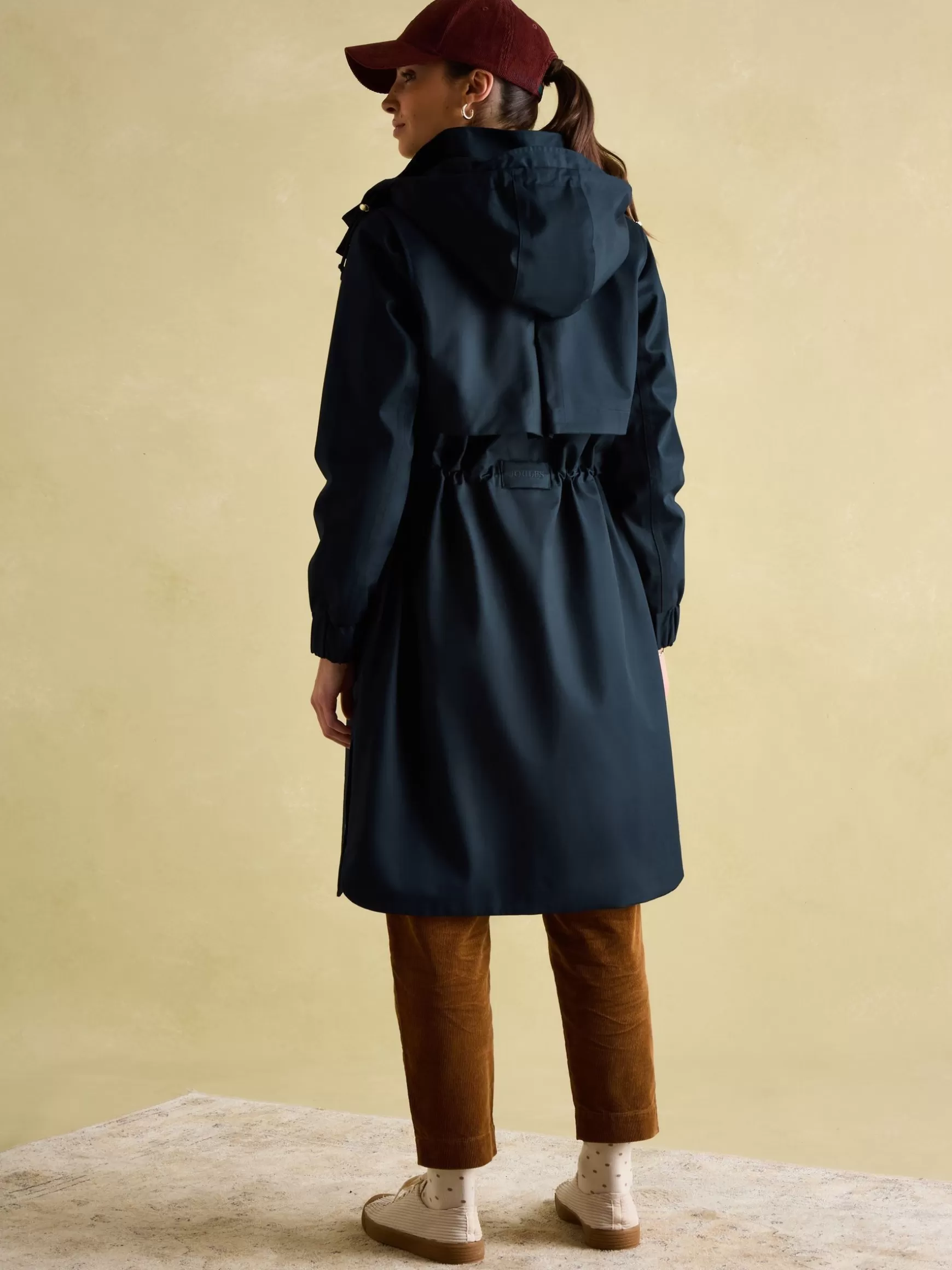 Harpsden Navy Blue Waterproof Long Raincoat with Hood^Joules Online