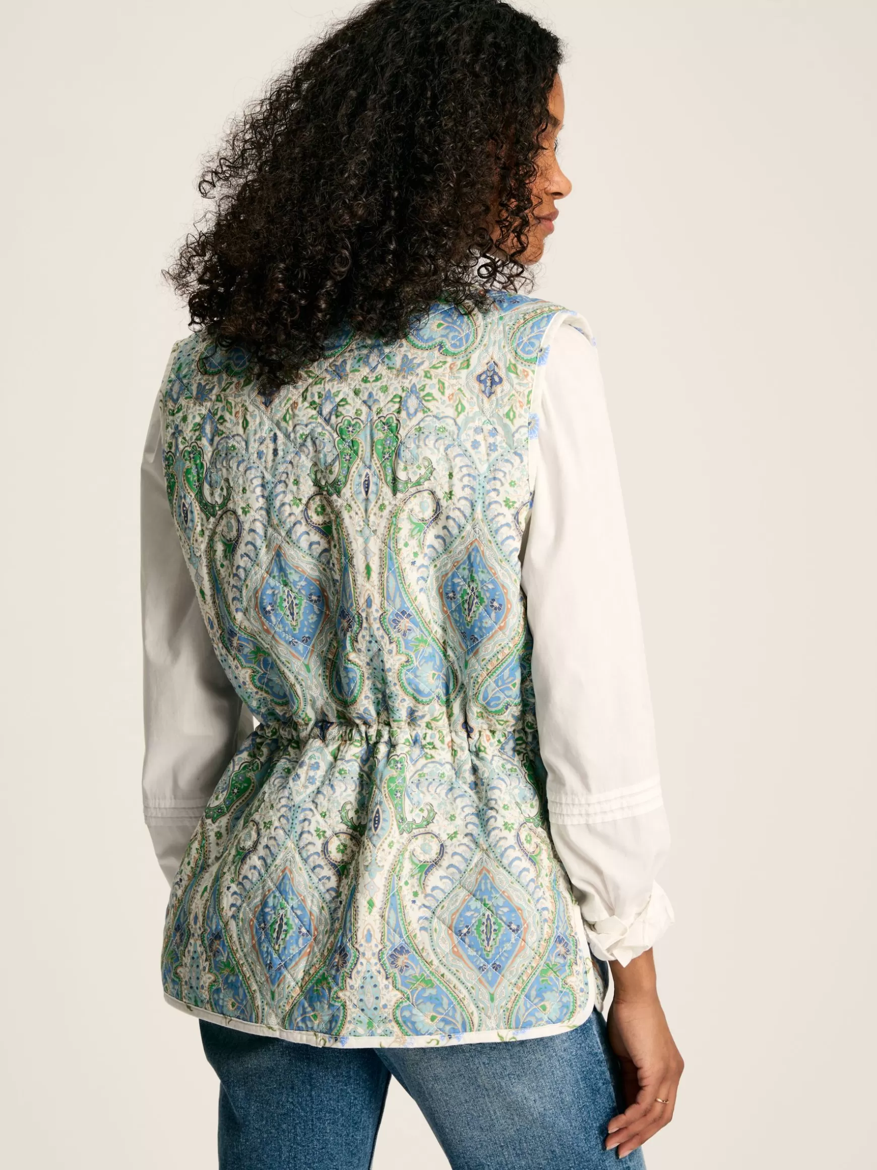 Hatfield Blue Paisley Cotton Quilted Gilet^Joules Store