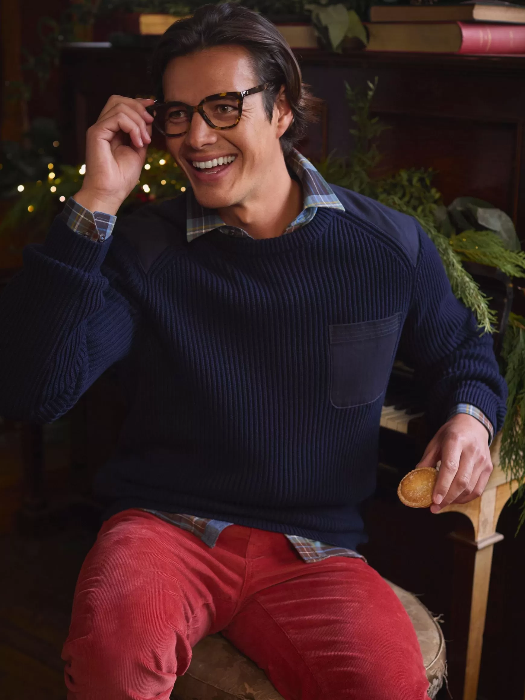 Hatfield Jumper with Woven Patch Detailing^Joules Cheap