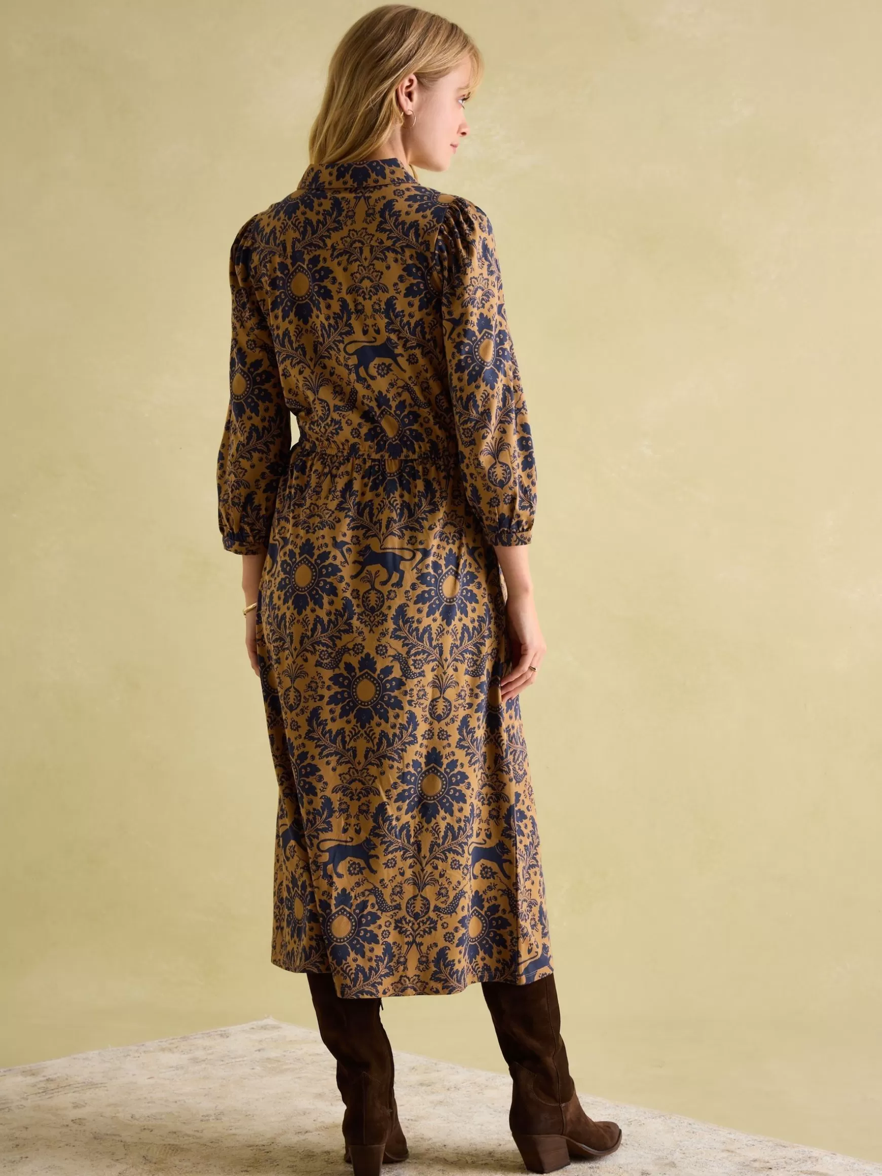 Hazel Brown Floral Jersey Shirt Dress^Joules Store