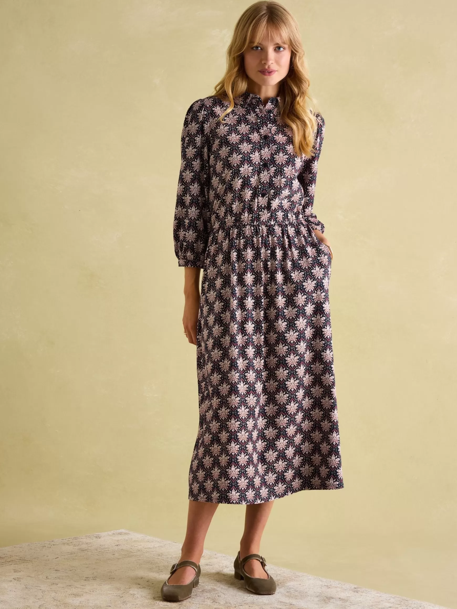 Hazel Navy and Pink Jersey Shirt Dress^Joules Flash Sale