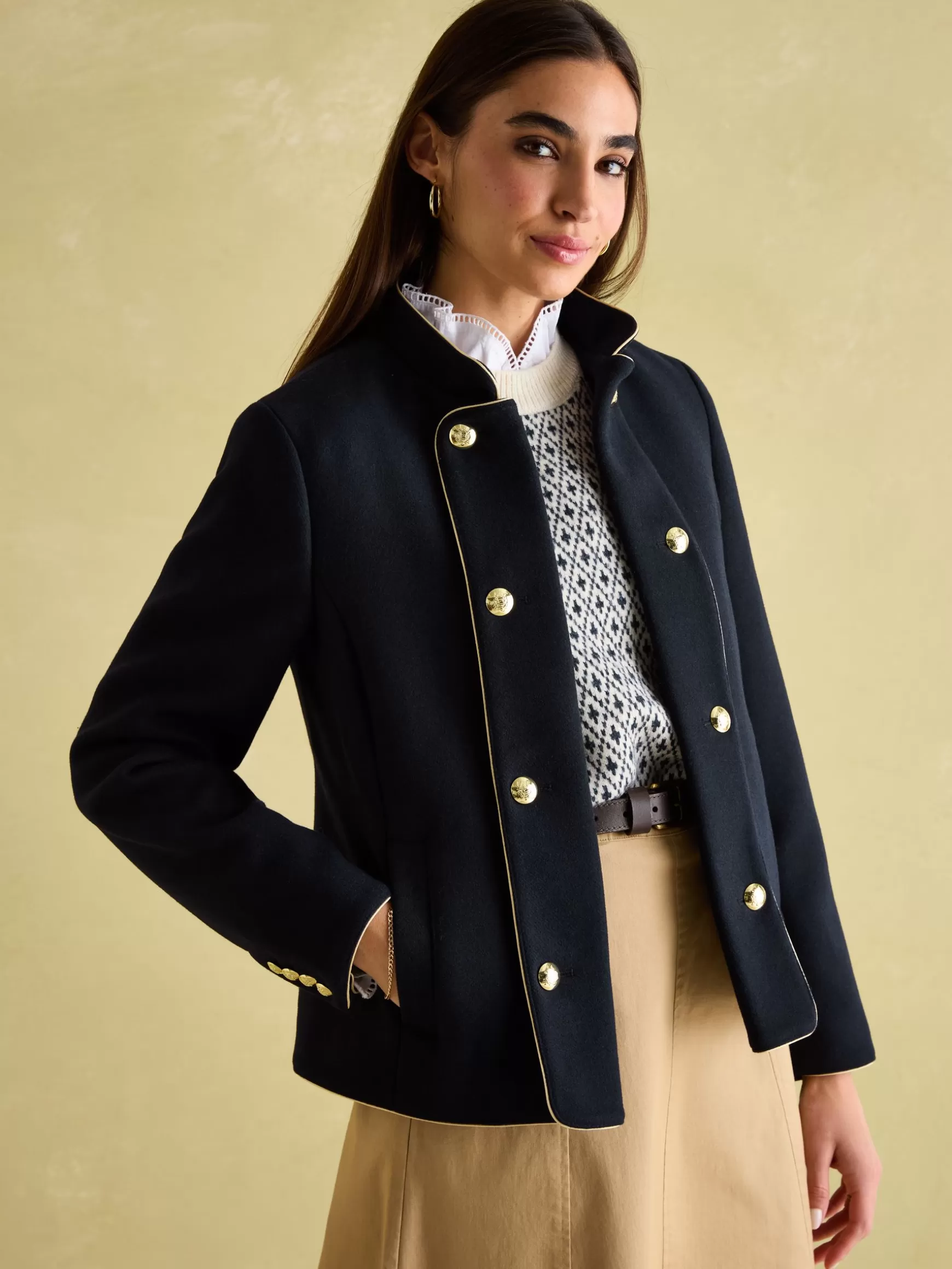 Hazelmere Wool Blend Band Jacket^Joules Online