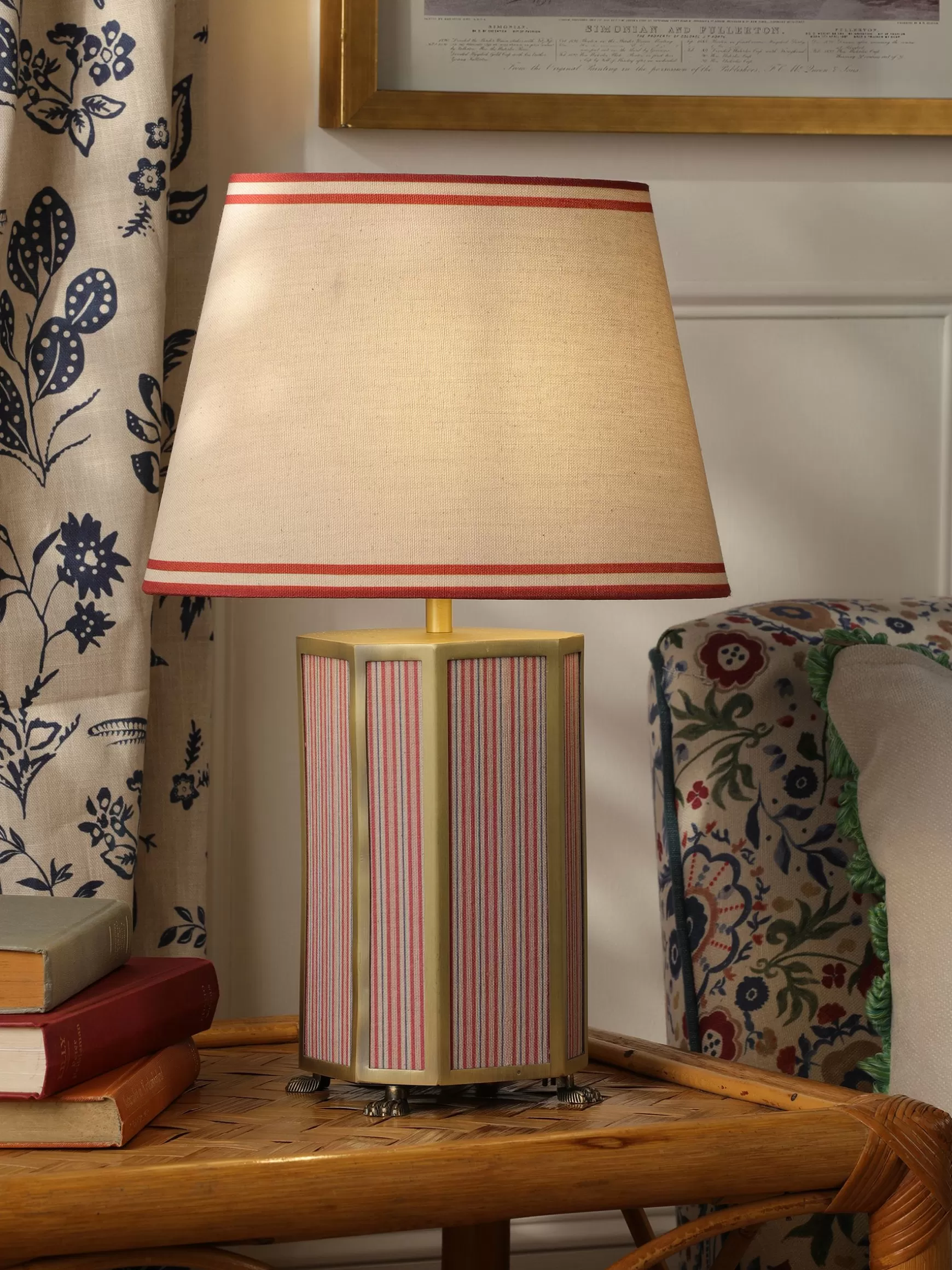 Helmingham Red Stripe Claw Foot Table Lamp^Joules Best Sale