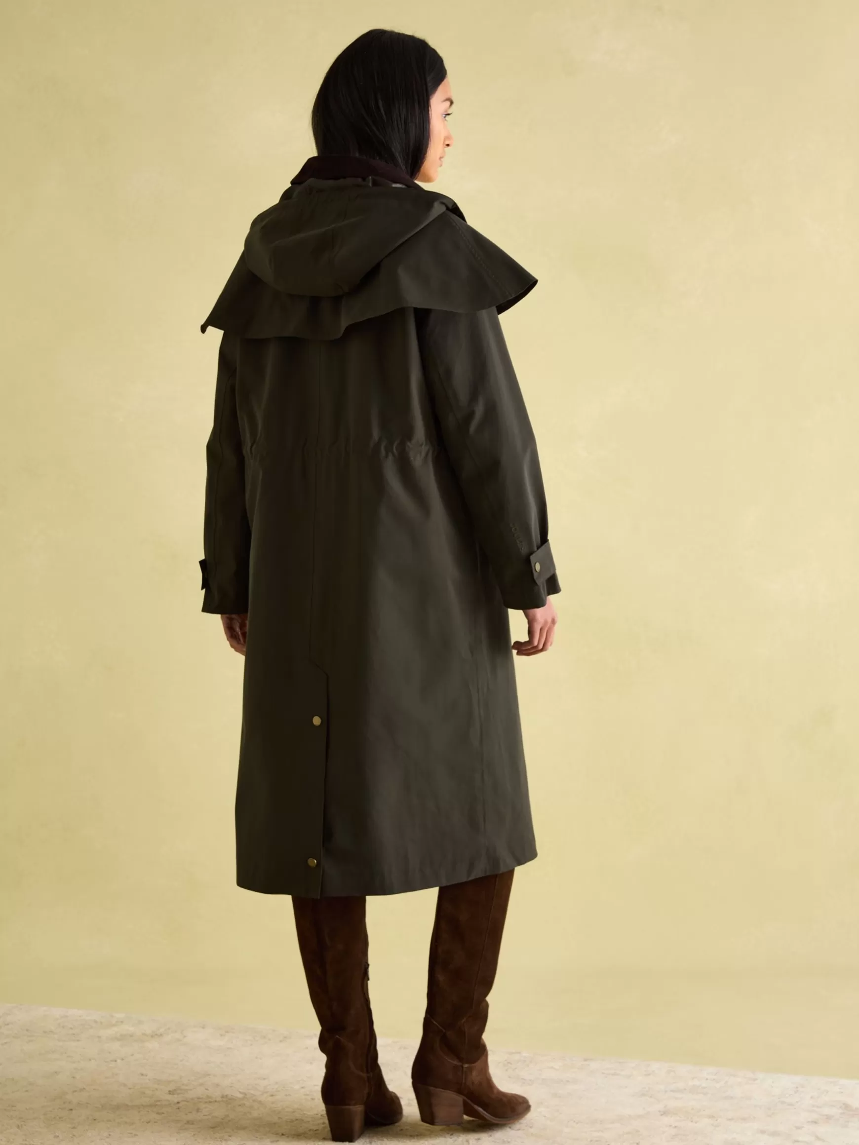 Highbridge Khaki Green Waterproof Longline Coat with Hood^Joules Outlet