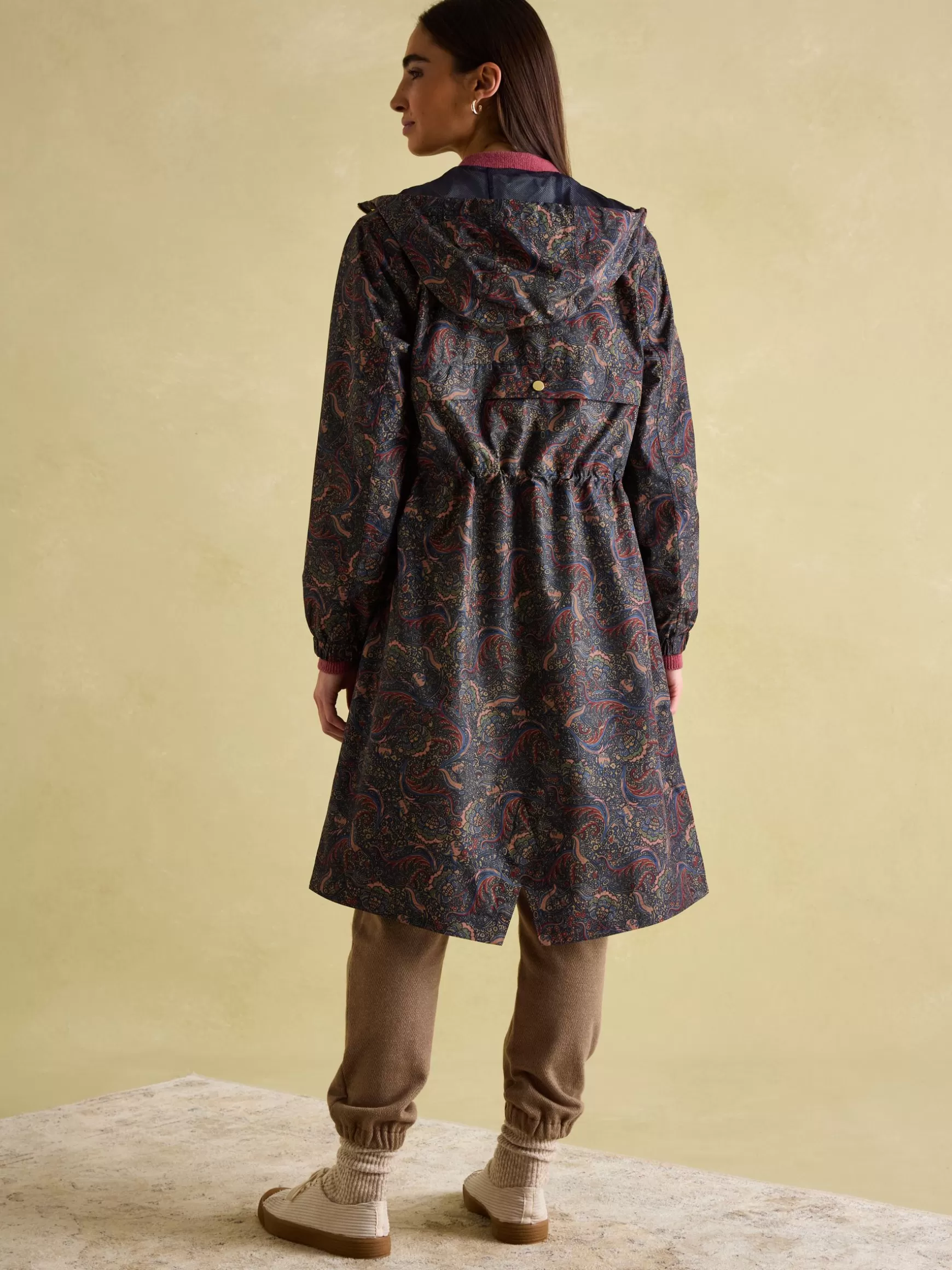 Holkham Navy Blue Paisley Waterproof Packable Raincoat With Hood^Joules Outlet
