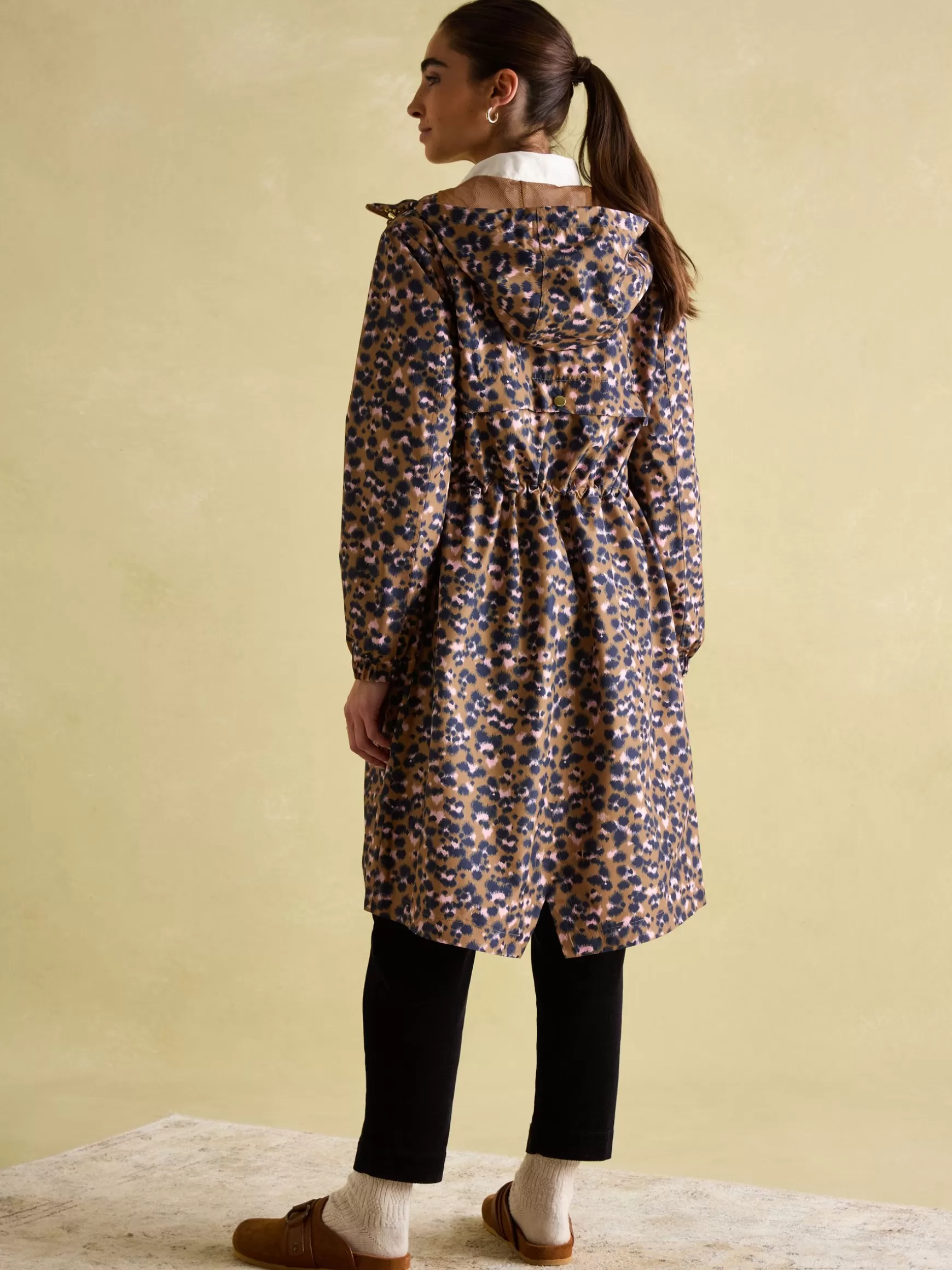 Holkham Tan Leopard Waterproof Packable Raincoat With Hood^Joules Store