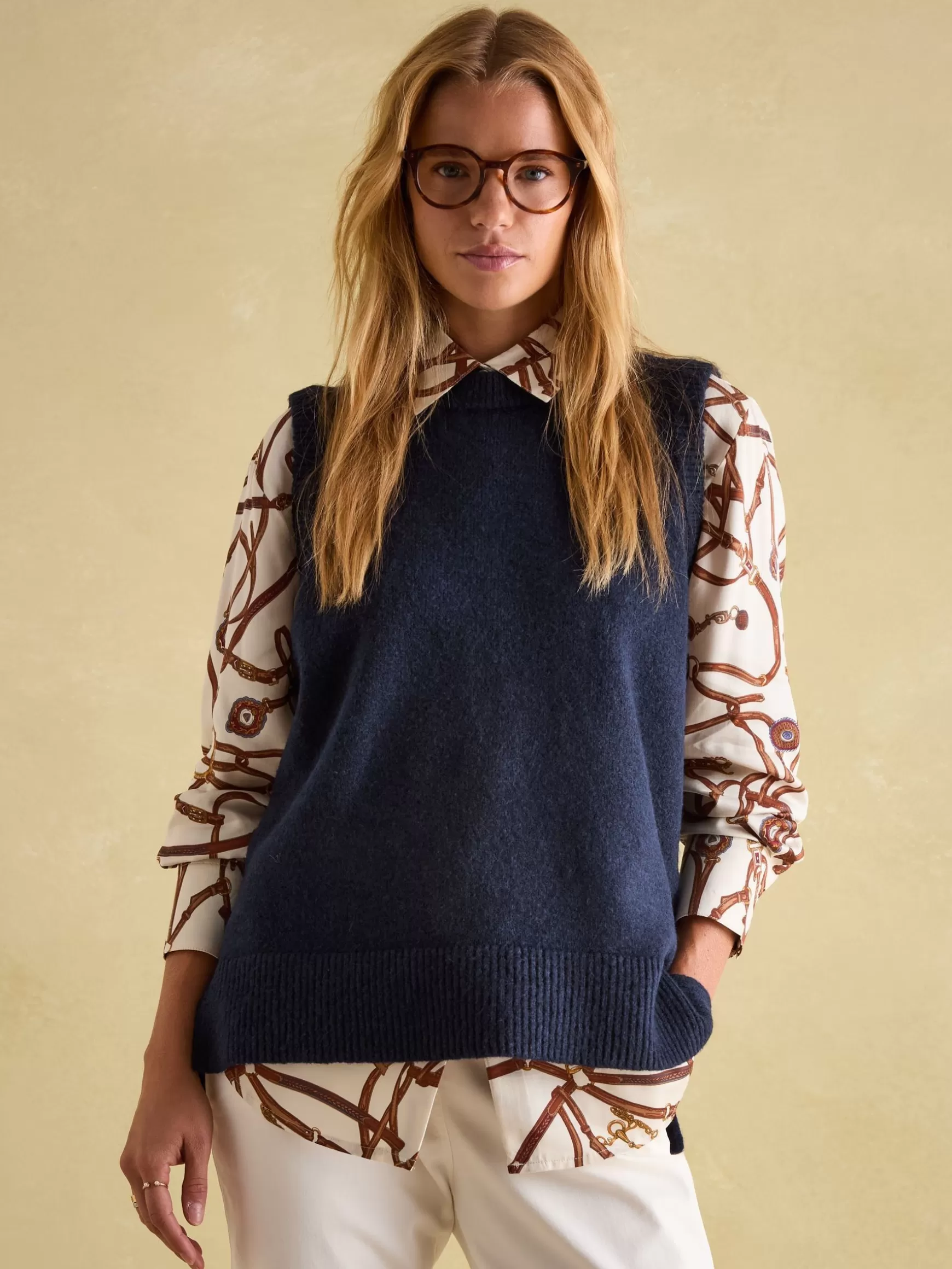 Holly Longline Knitted Vest^Joules Fashion