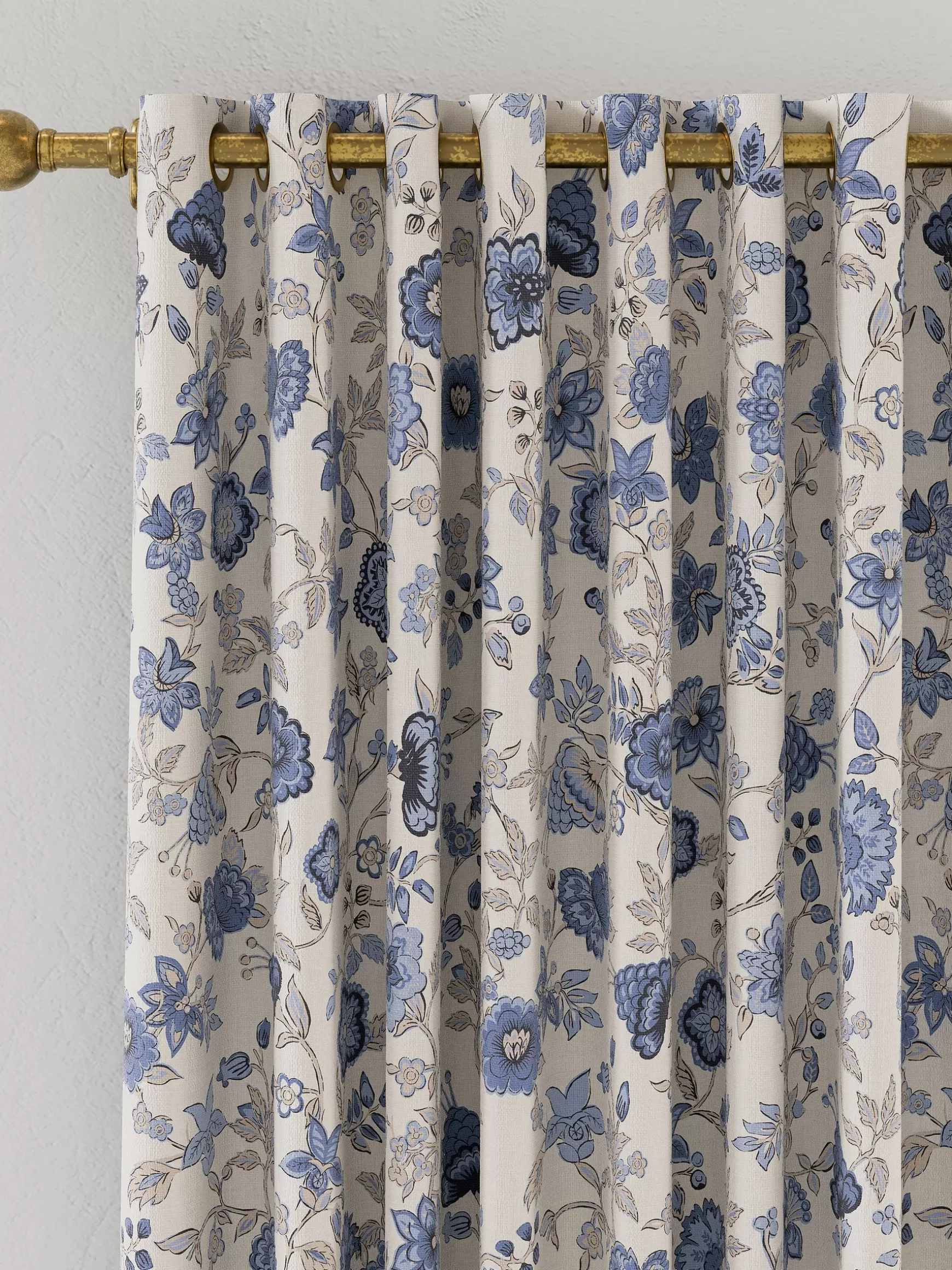 Indienne Floral Set of 2 Blackout Eyelet Curtains^Joules Best