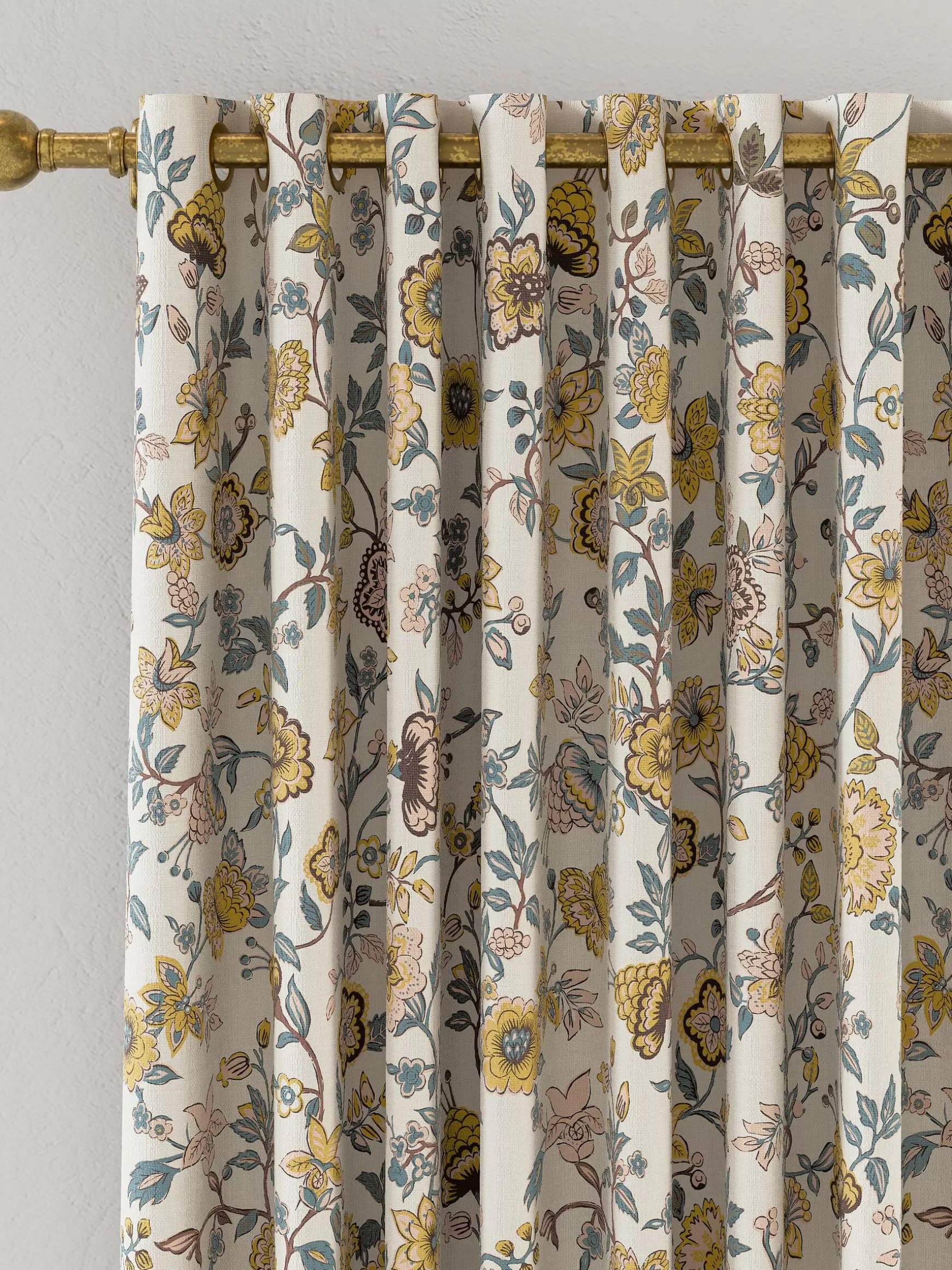 Indienne Floral Set of 2 Blackout Eyelet Curtains^Joules Store