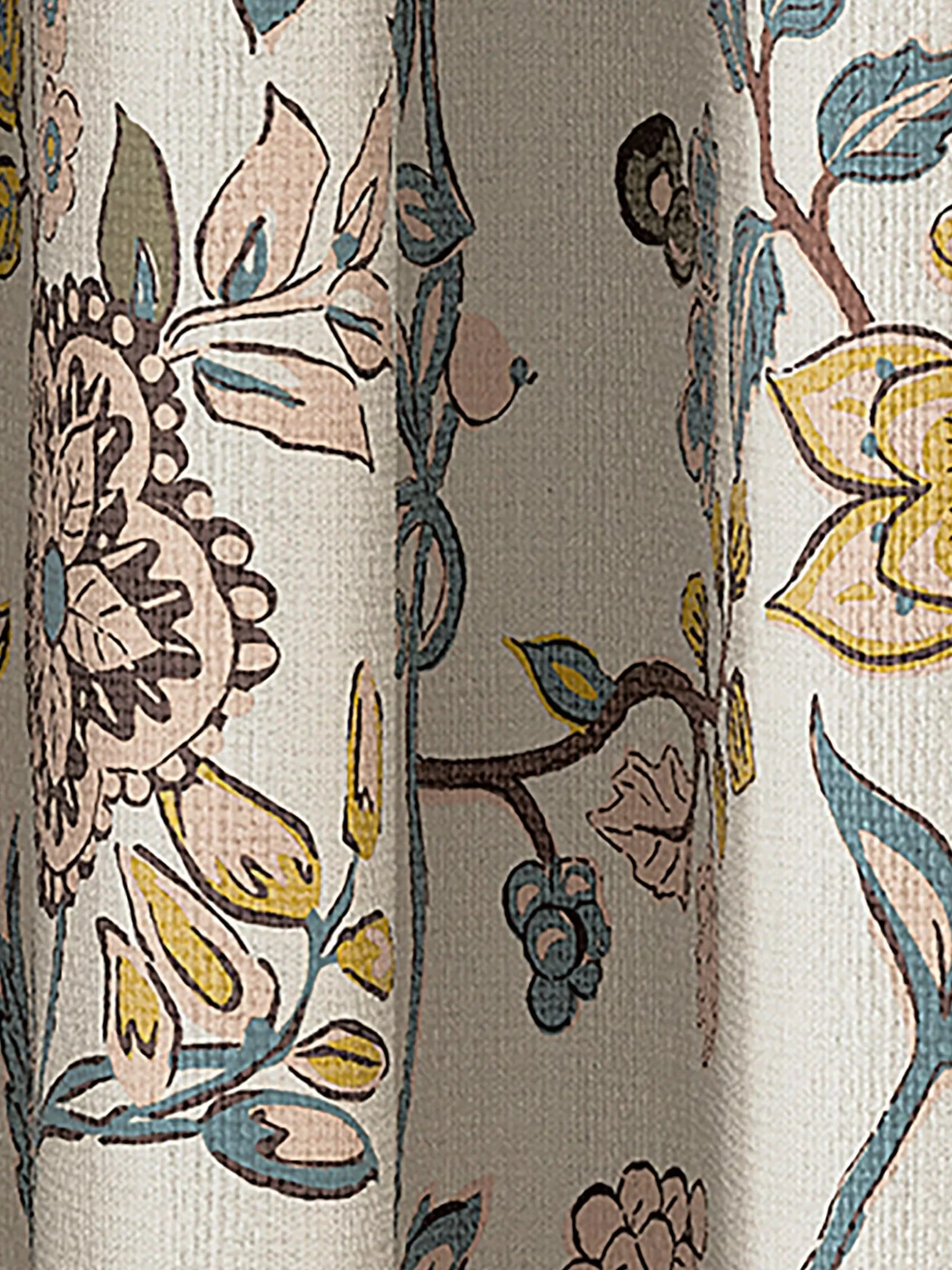 Indienne Floral Set of 2 Blackout Eyelet Curtains^Joules Store