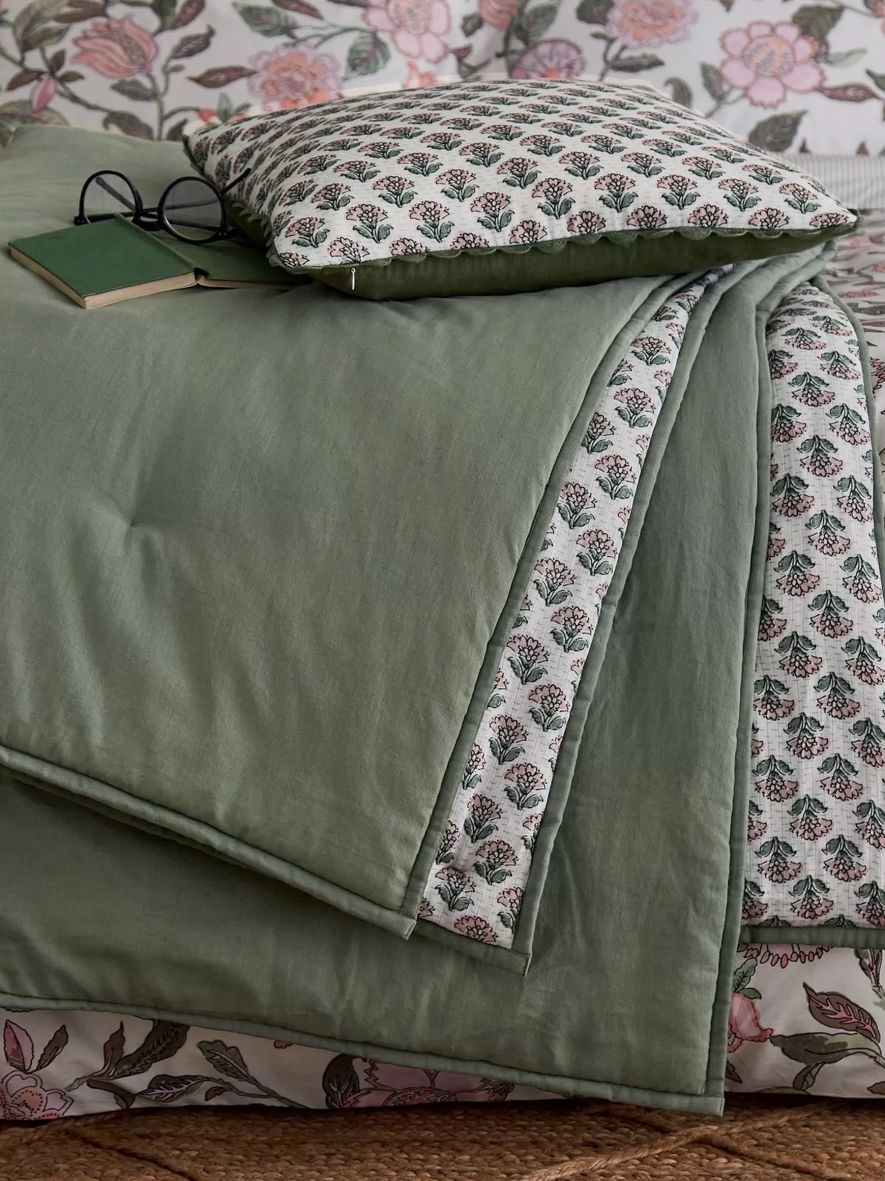 Indienne 100% Cotton Printed Cushion^Joules Cheap