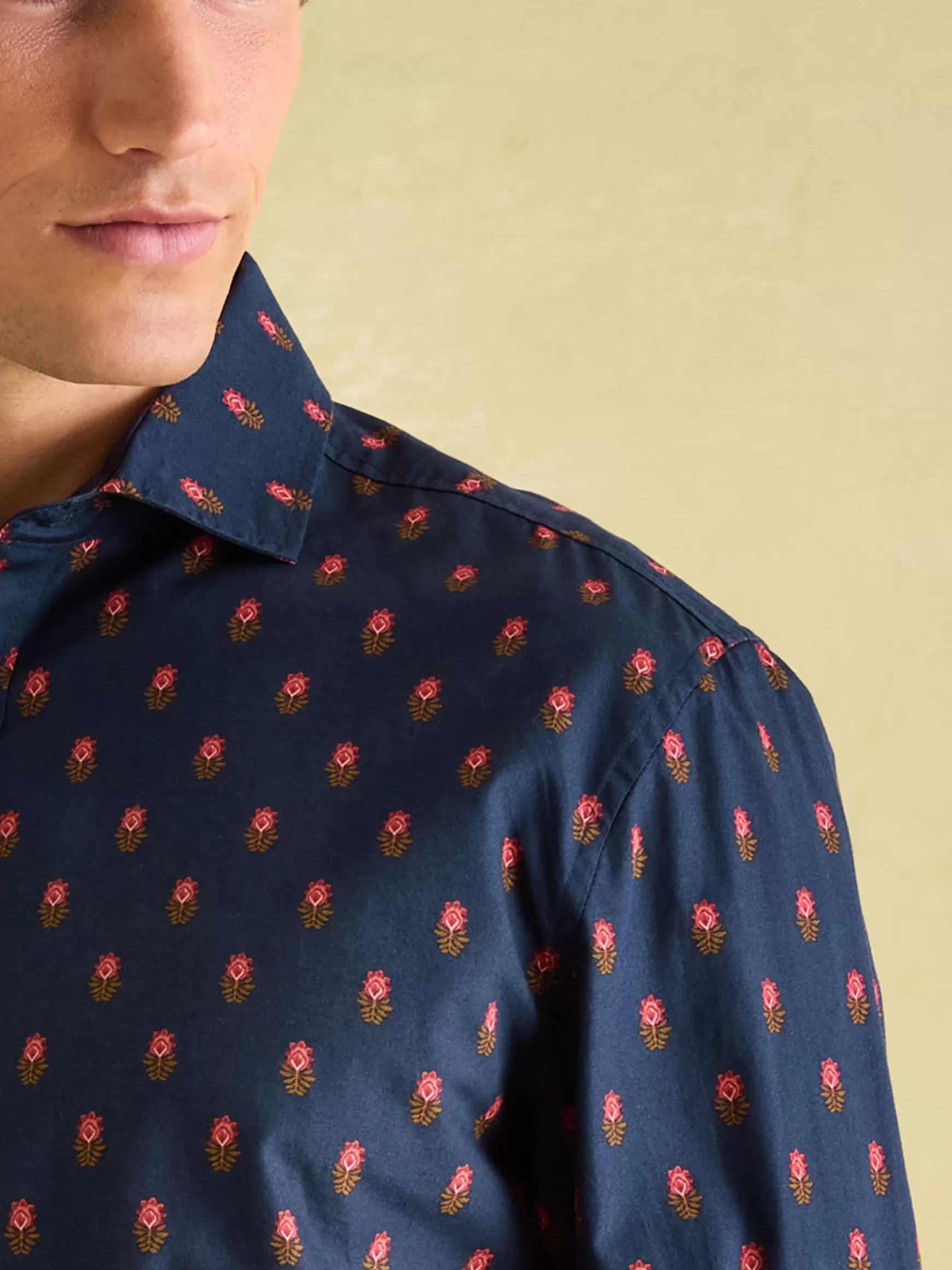 Invitation Navy Ditsy Cotton Shirt^Joules Cheap