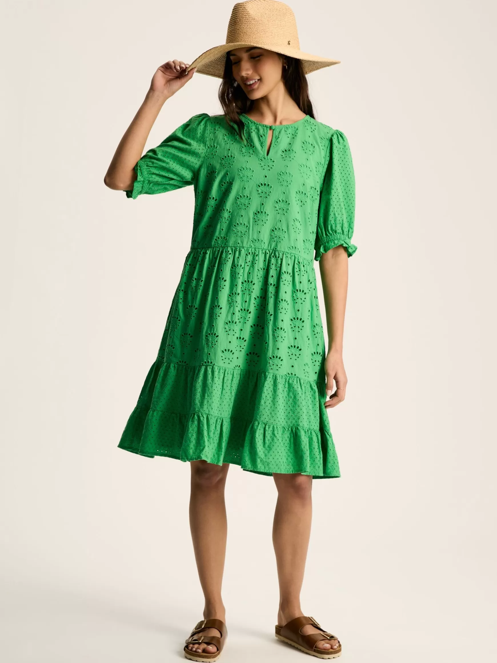 Isabel Cotton Broderie Dress^Joules Cheap
