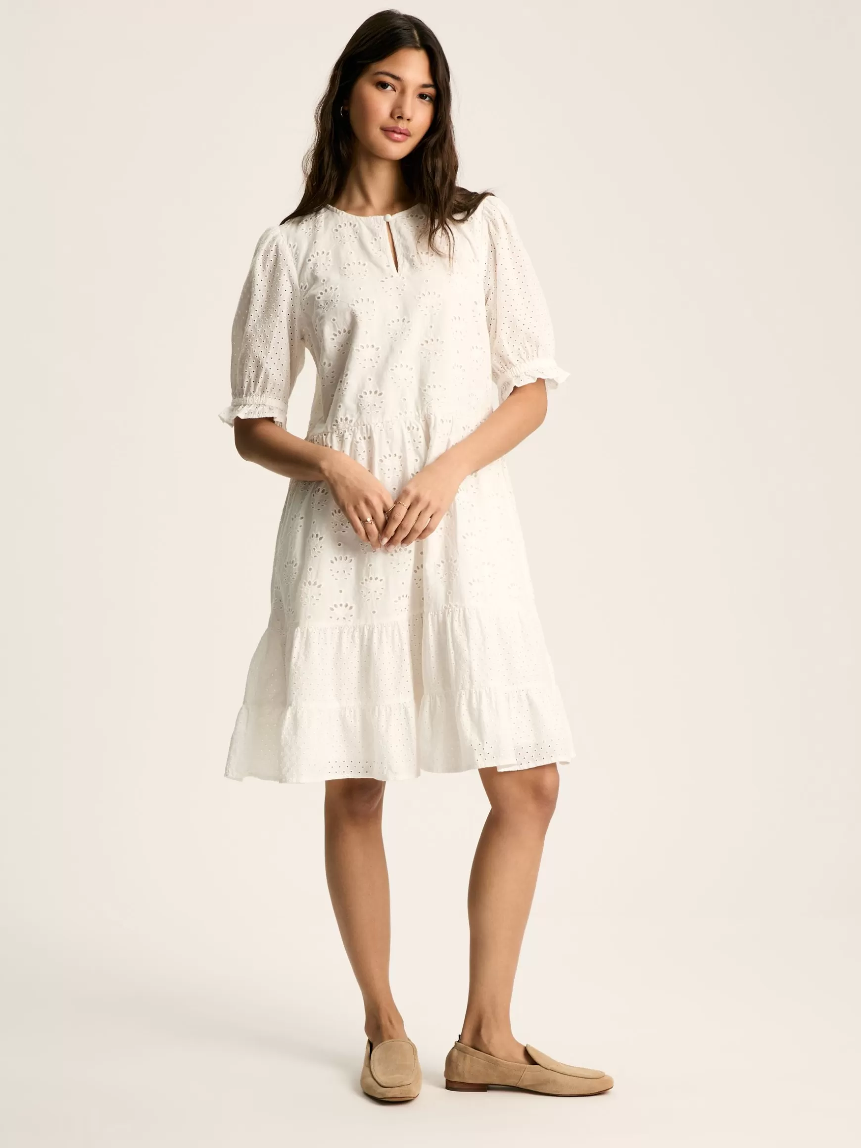 Isabel Cotton Broderie Dress^Joules Cheap