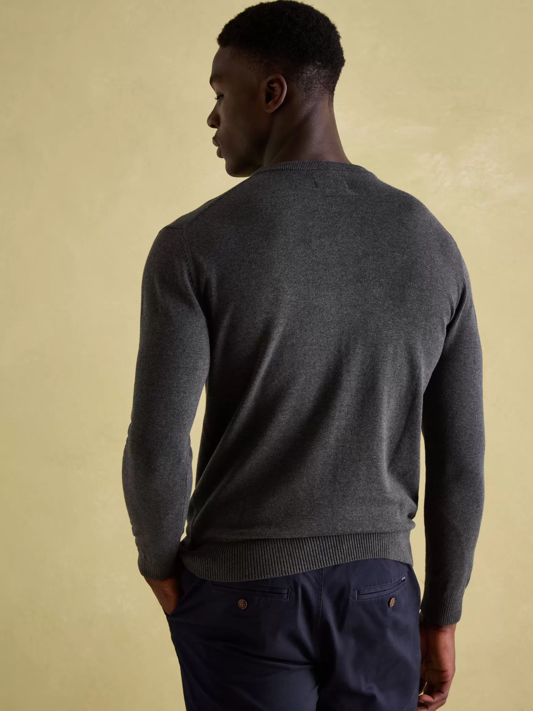 Jarvis Charcoal Grey Crew Neck Knitted Jumper^Joules Cheap