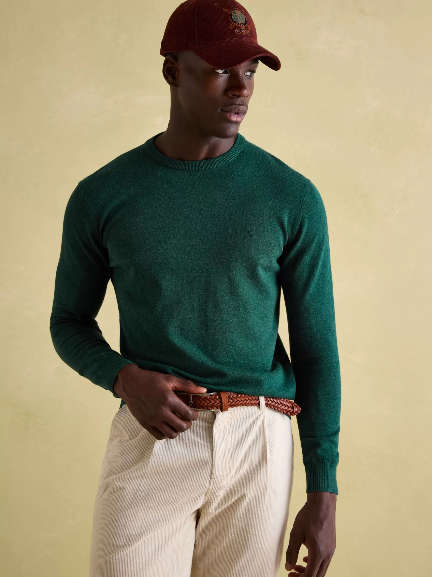 Jarvis Dark Green Crew Neck Knitted Jumper^Joules Best Sale