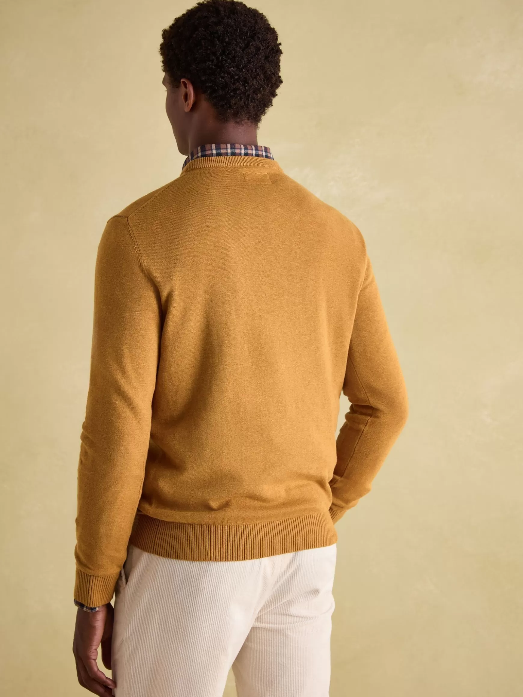 Jarvis Dark Yellow Crew Neck Knitted Jumper^Joules Clearance
