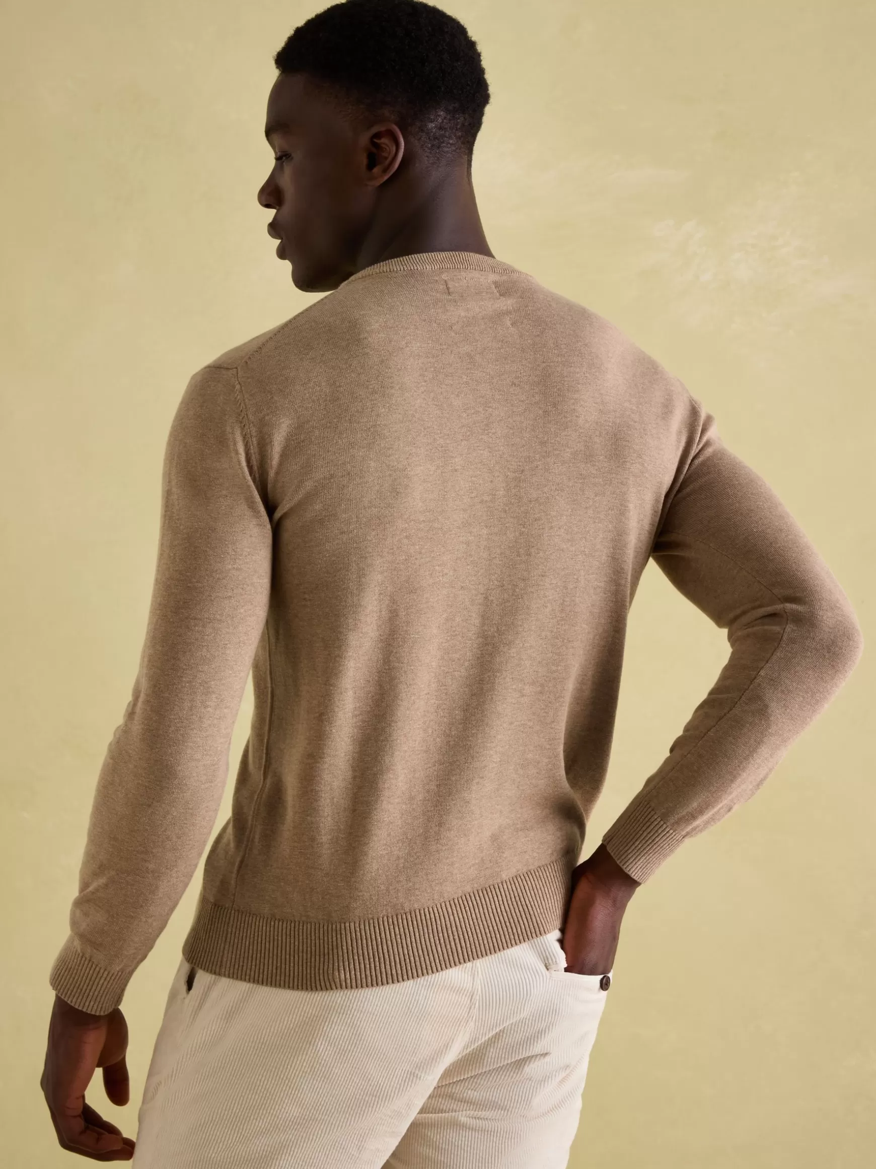 Jarvis Light Brown Crew Neck Knitted Jumper^Joules Discount