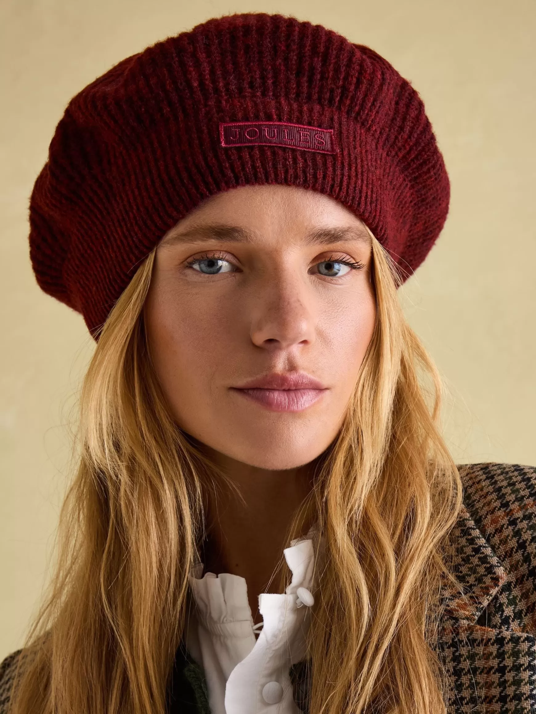 Joelle Burgundy Red Knitted Beret^Joules Hot