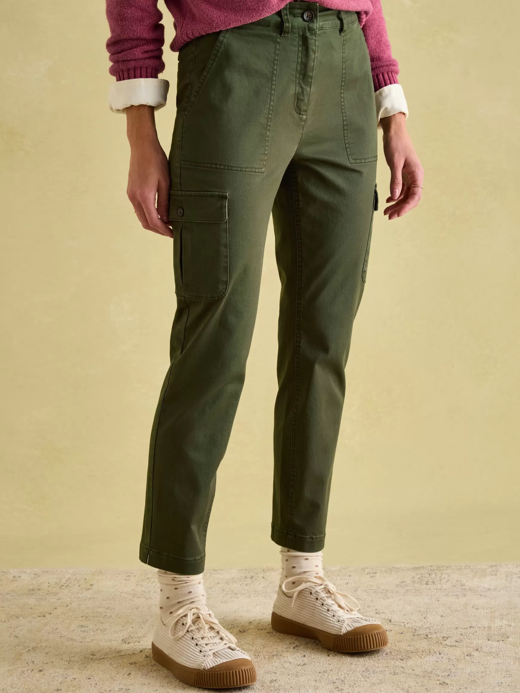 Khaki Green Slim Fit Cargo Trousers^Joules Cheap